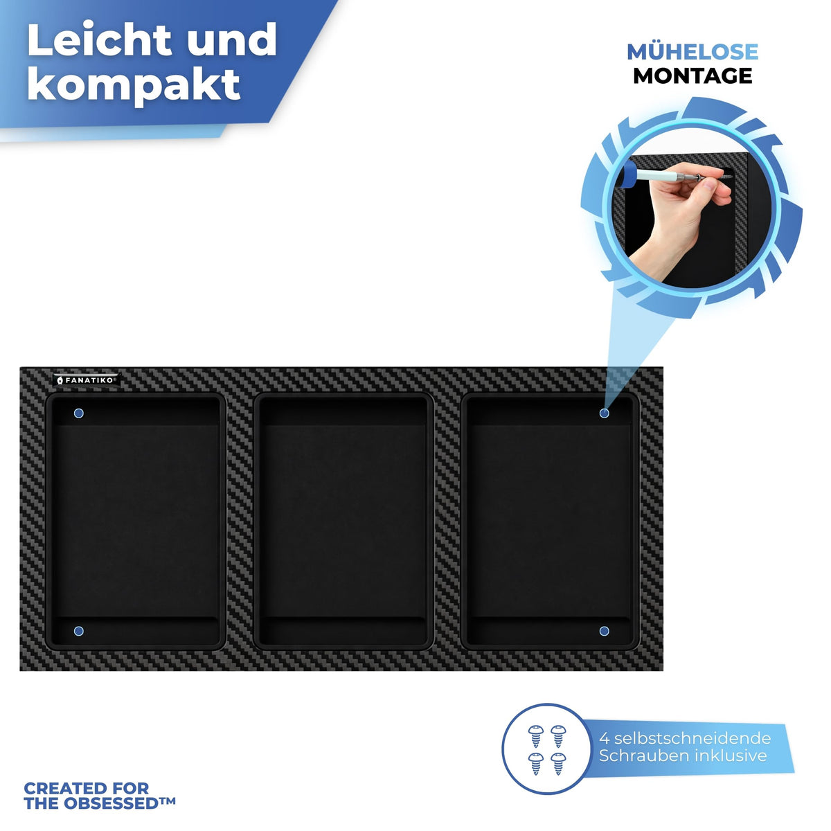 Wandmontage mit mitgelieferten Schrauben