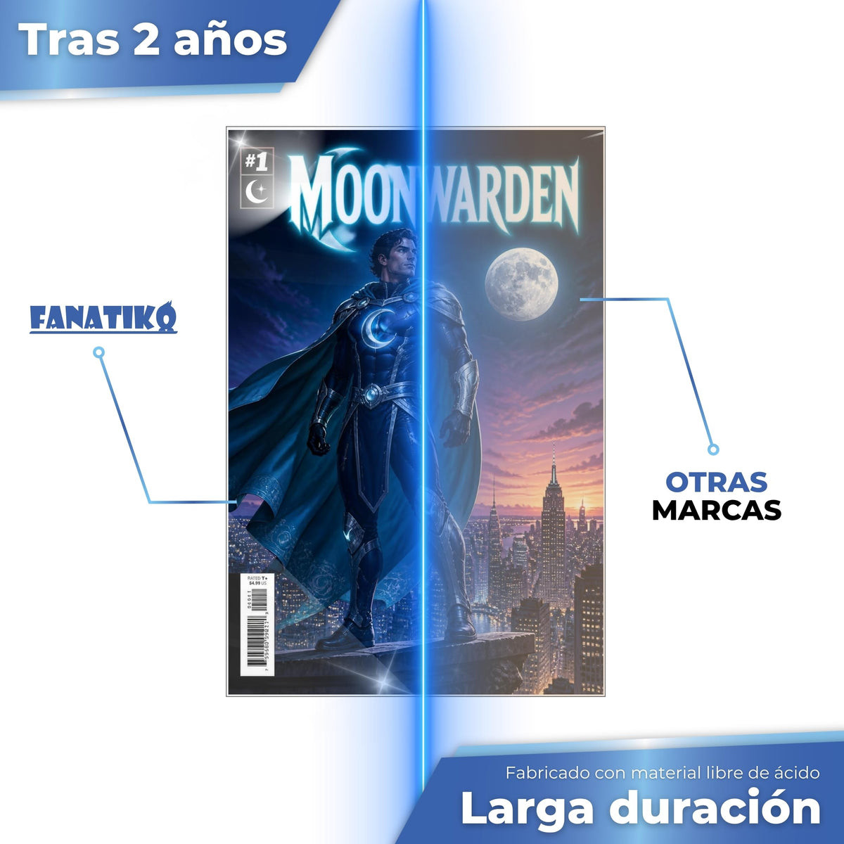 Funda Fanatiko sin ácido, transparente tras 2 años frente a otra marca