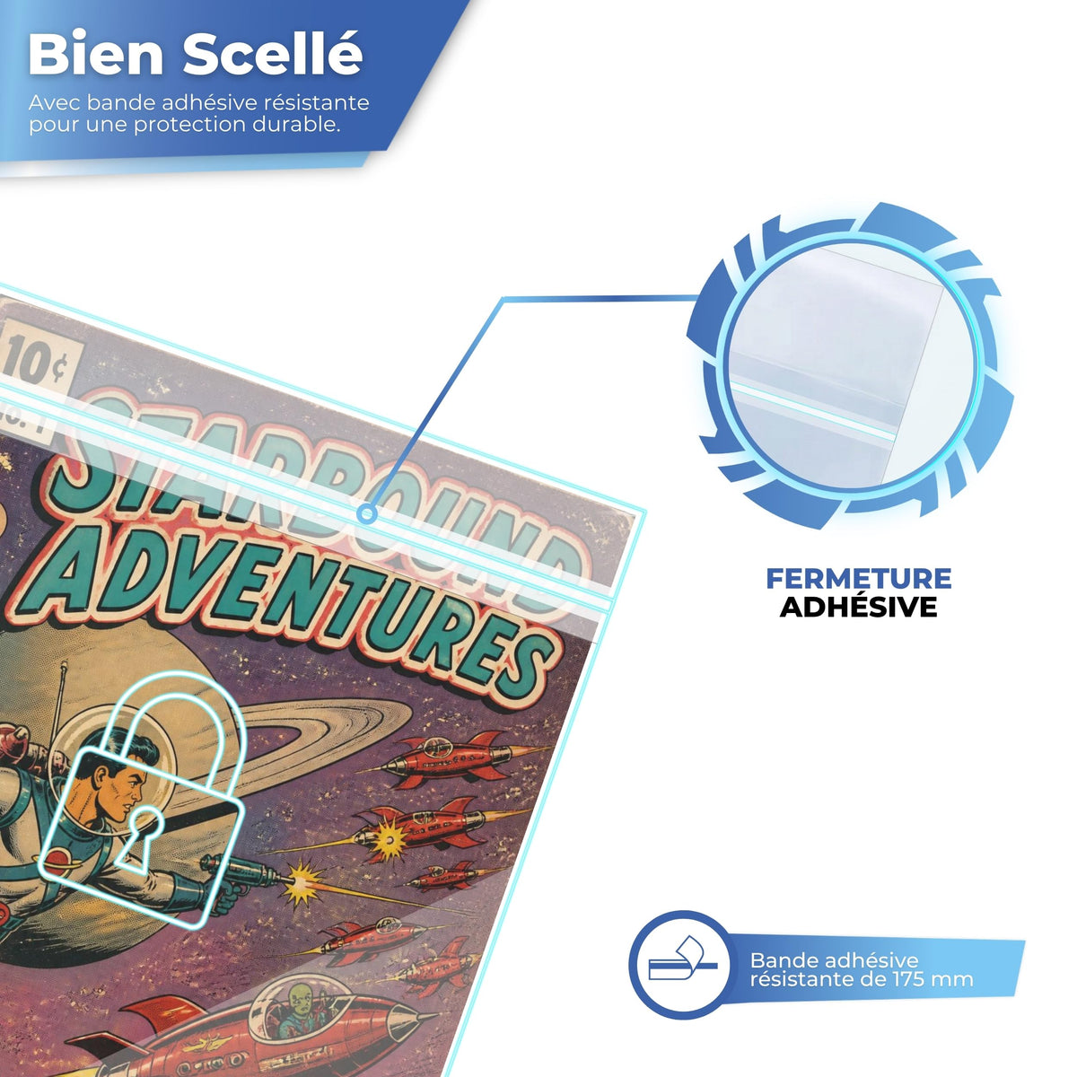 Fermeture adhésive solide pour une protection durable