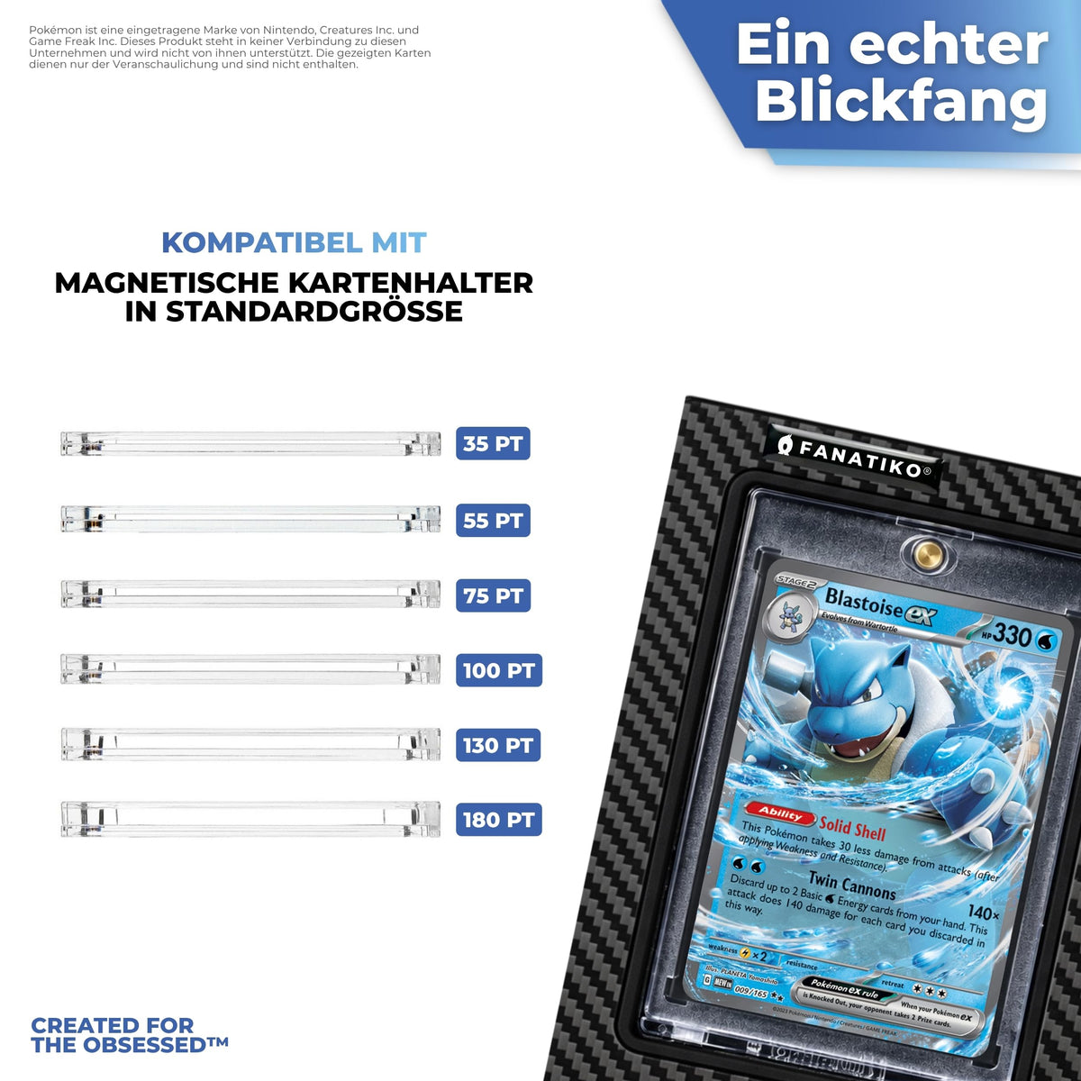 Passend für magnetische Standard-Kartenhalter von 35pt bis 180pt