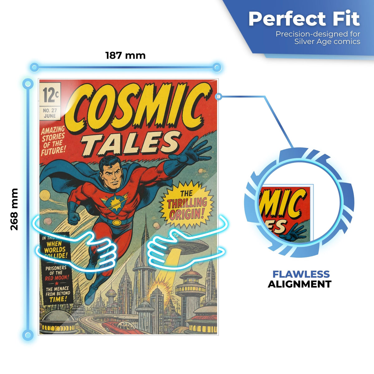 Comic sleeves in Silver size, 187 x 268 mm for a perfect fit