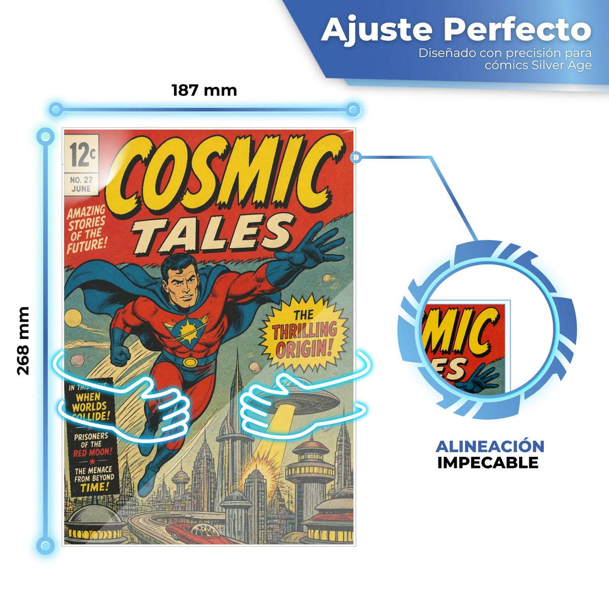 Fundas para cómics talla Silver de 187 x 268 mm con ajuste perfecto