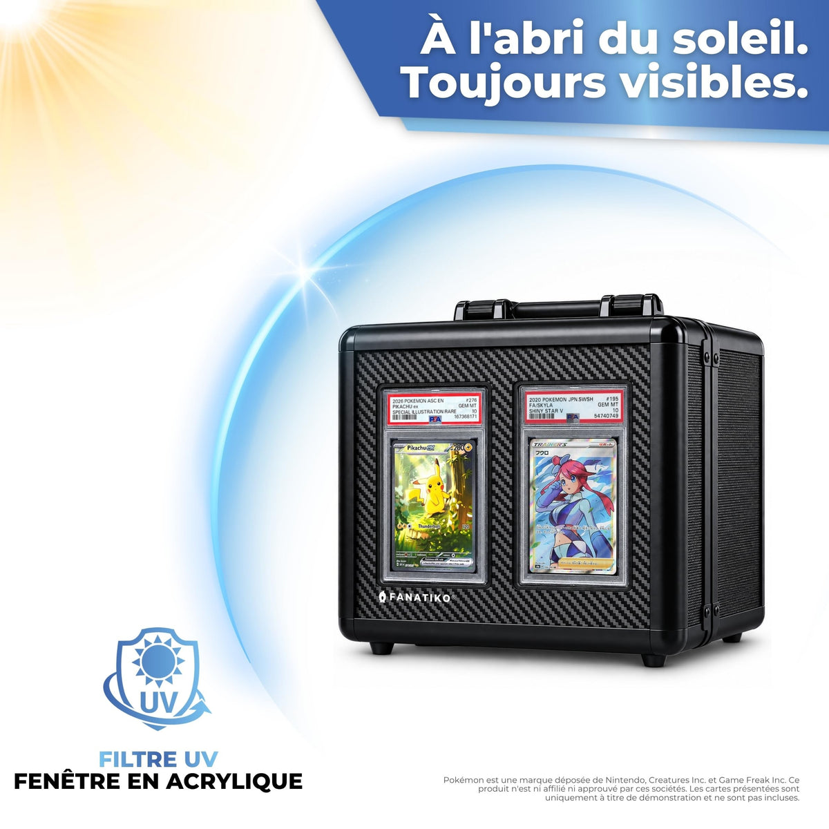 Fenêtre acrylique sur le couvercle de la mallette