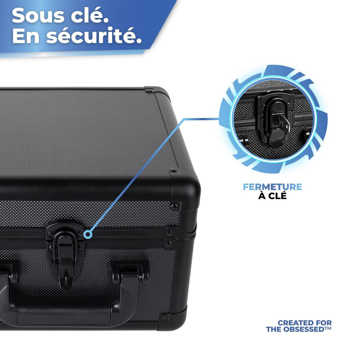 Fermeture à clé de la mallette en aluminium