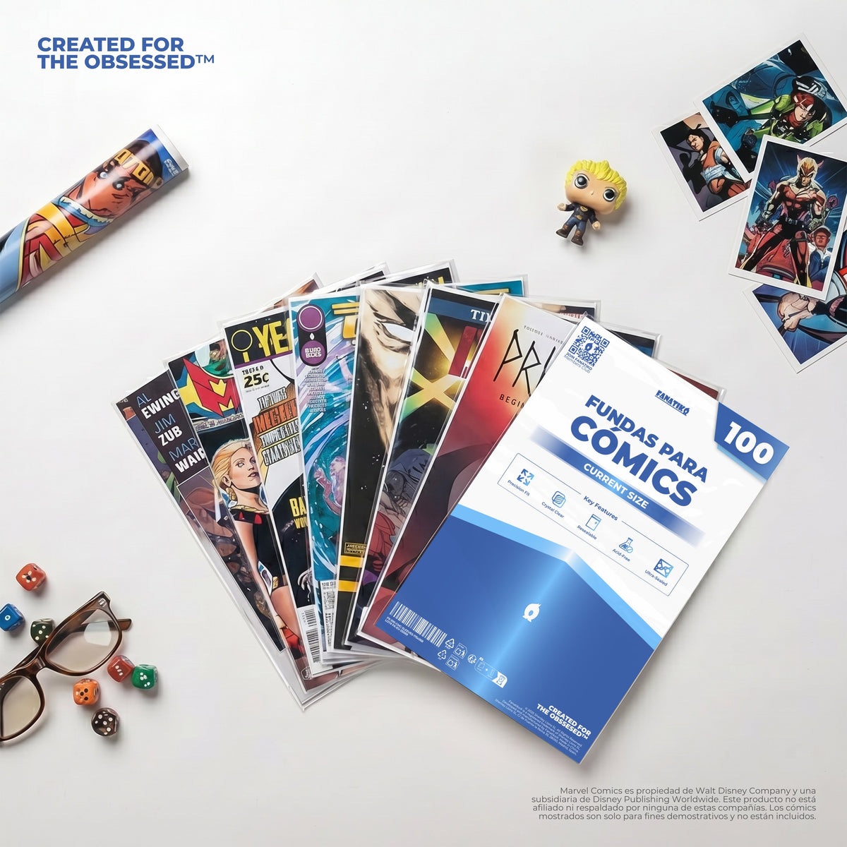 Colección de cómics guardada en fundas Fanatiko