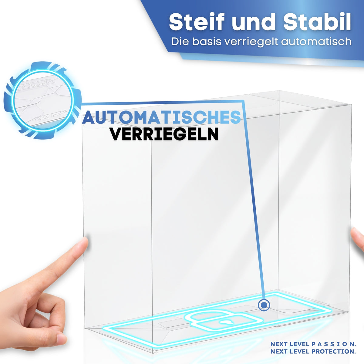 Automatisch verriegelnder Boden: stabile ETB Schutzhülle