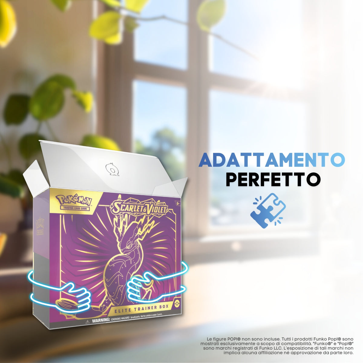 Elite Trainer Box Pokémon perfettamente inserita nella protezione