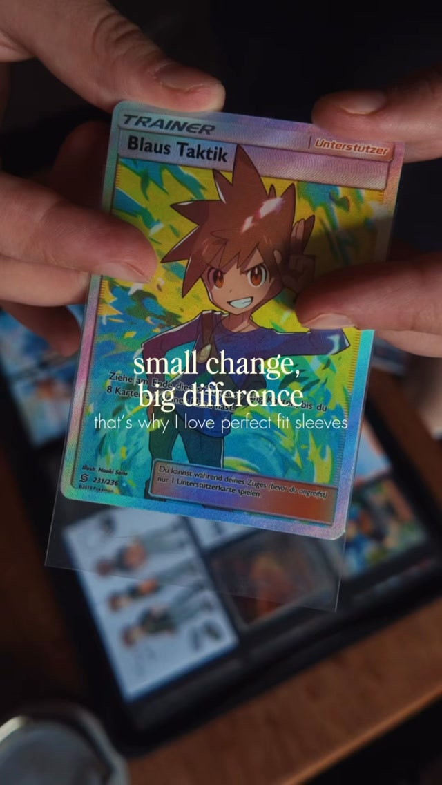 Perfect Fit card sleeves on a Pokémon card, by @lostinside_x