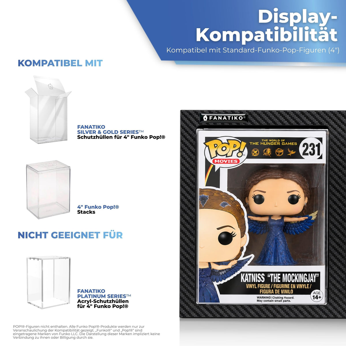 Passend für 4 Zoll Funko Pop Boxen und weiche Schutzhüllen