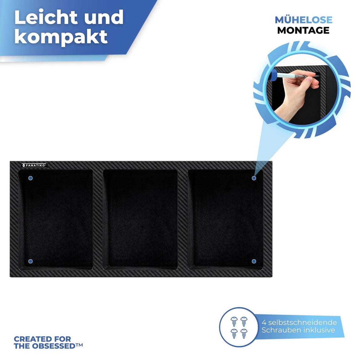 Wandmontage mit mitgelieferten Schrauben