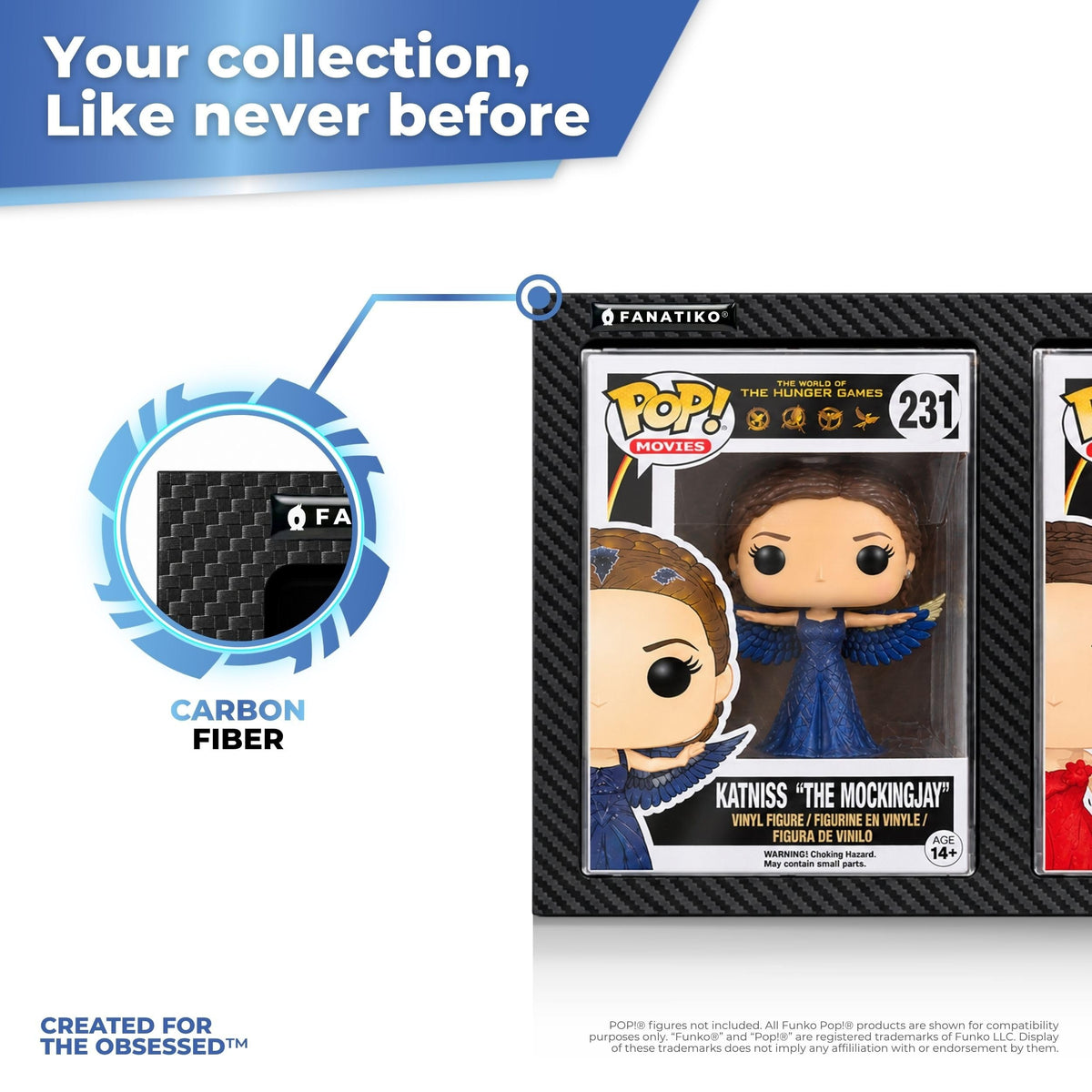 Carbon fibre finish on the Fanatiko Funko Pop wall display