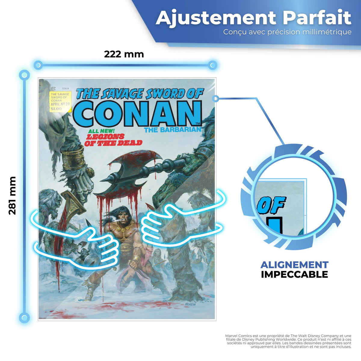 Pochettes pour comics format magazine de 222 x 281 mm, ajustement parfait