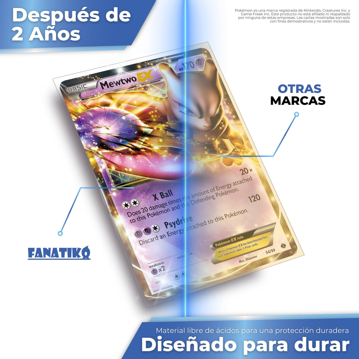 Funda Fanatiko sin ácido, transparente tras 2 años frente a otra marca
