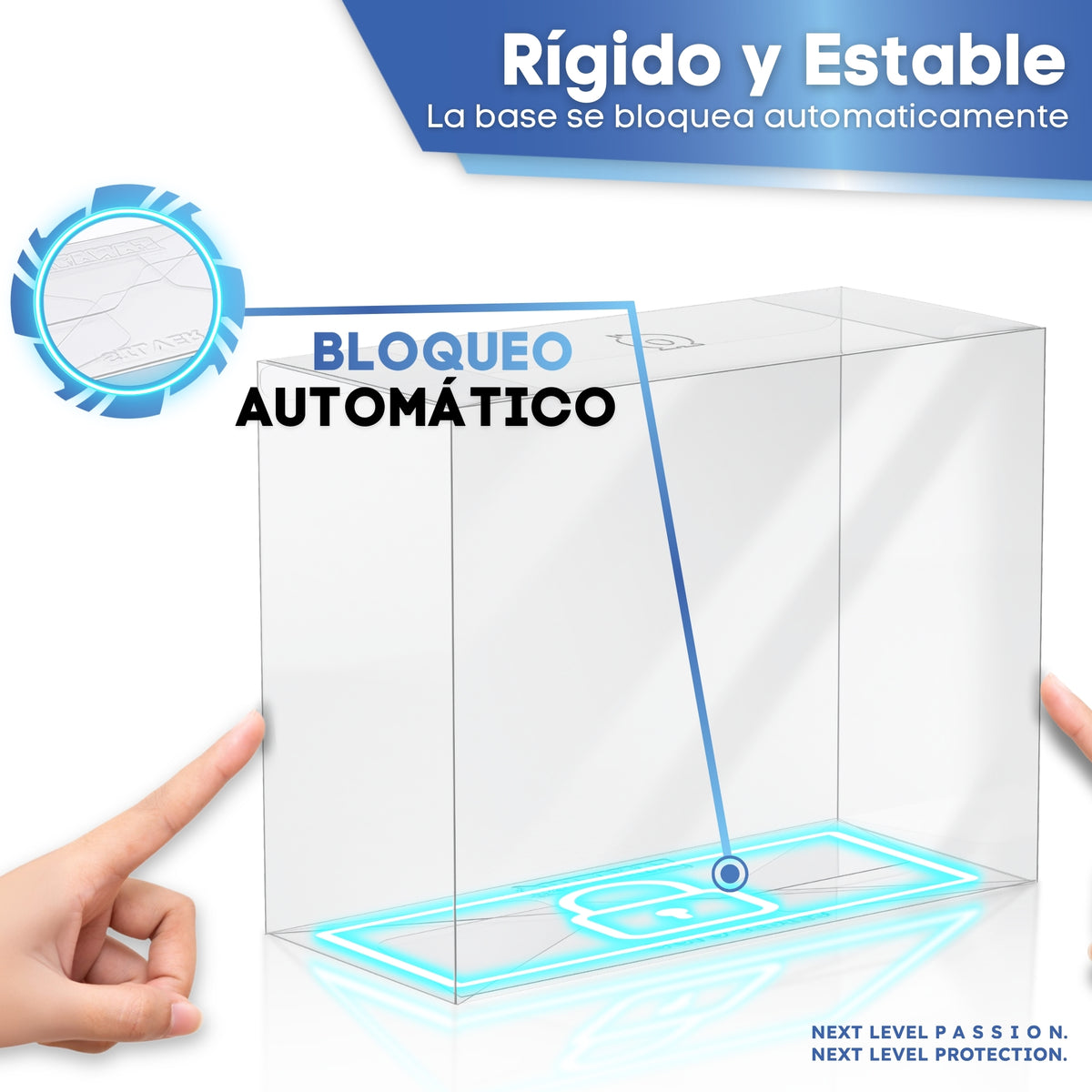 Base con bloqueo automático: protector 2-Pack rígido y estable