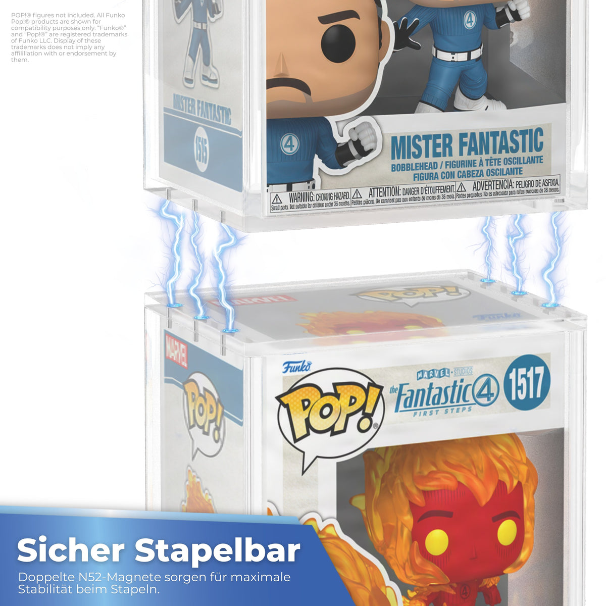 Sicheres Stapeln mehrerer PLATINUM Schutzhüllen