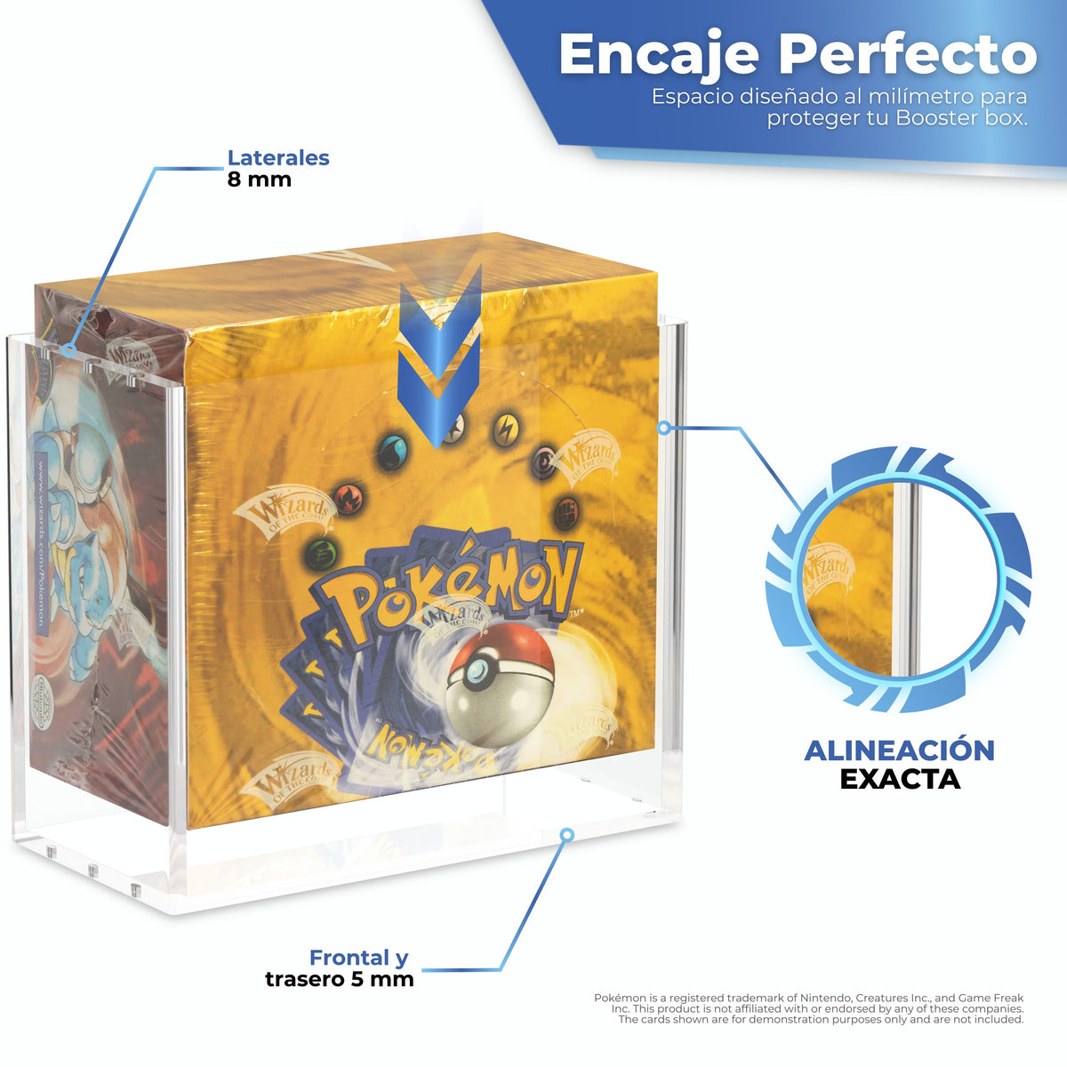 Protector para Booster Box Pokémon PLATINUM con ajuste perfecto: 5 mm a los lados y 3 mm al frente