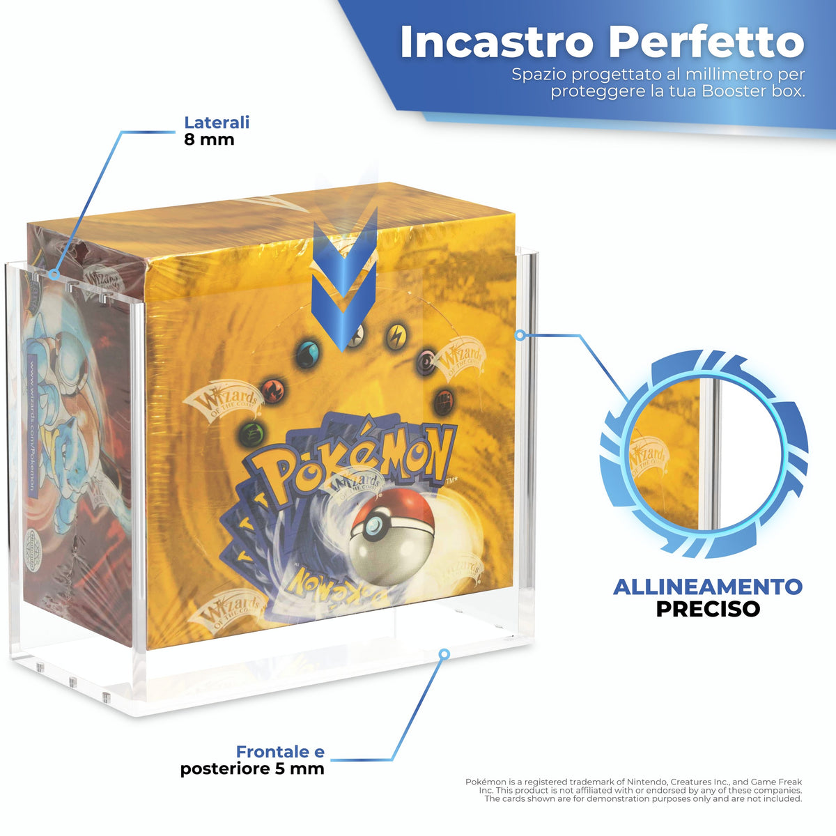Protezione per Booster Box Pokémon PLATINUM su misura: 5 mm ai lati e 3 mm davanti