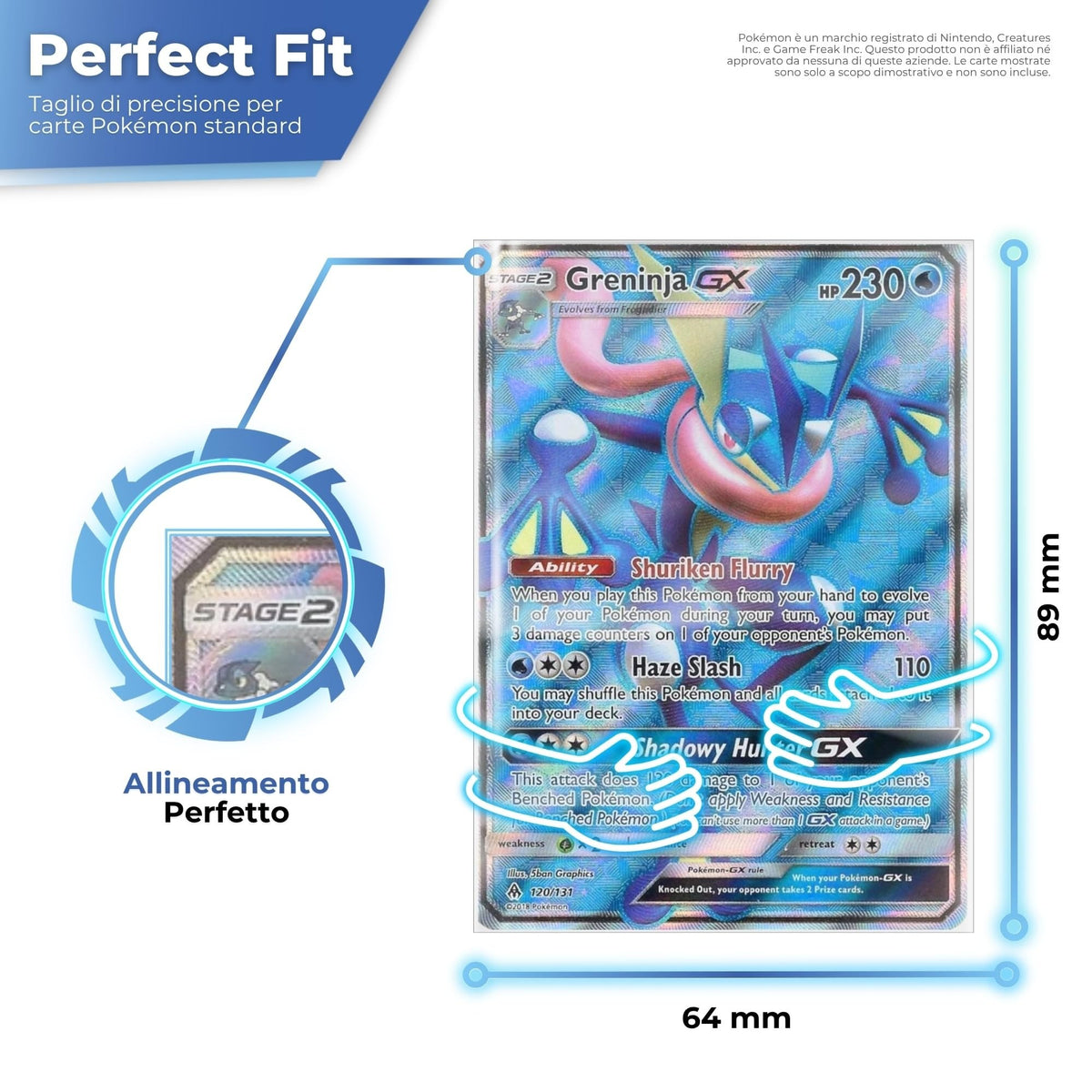 Bustine Perfect Fit da 64 x 89 mm, su misura per carte Pokémon standard