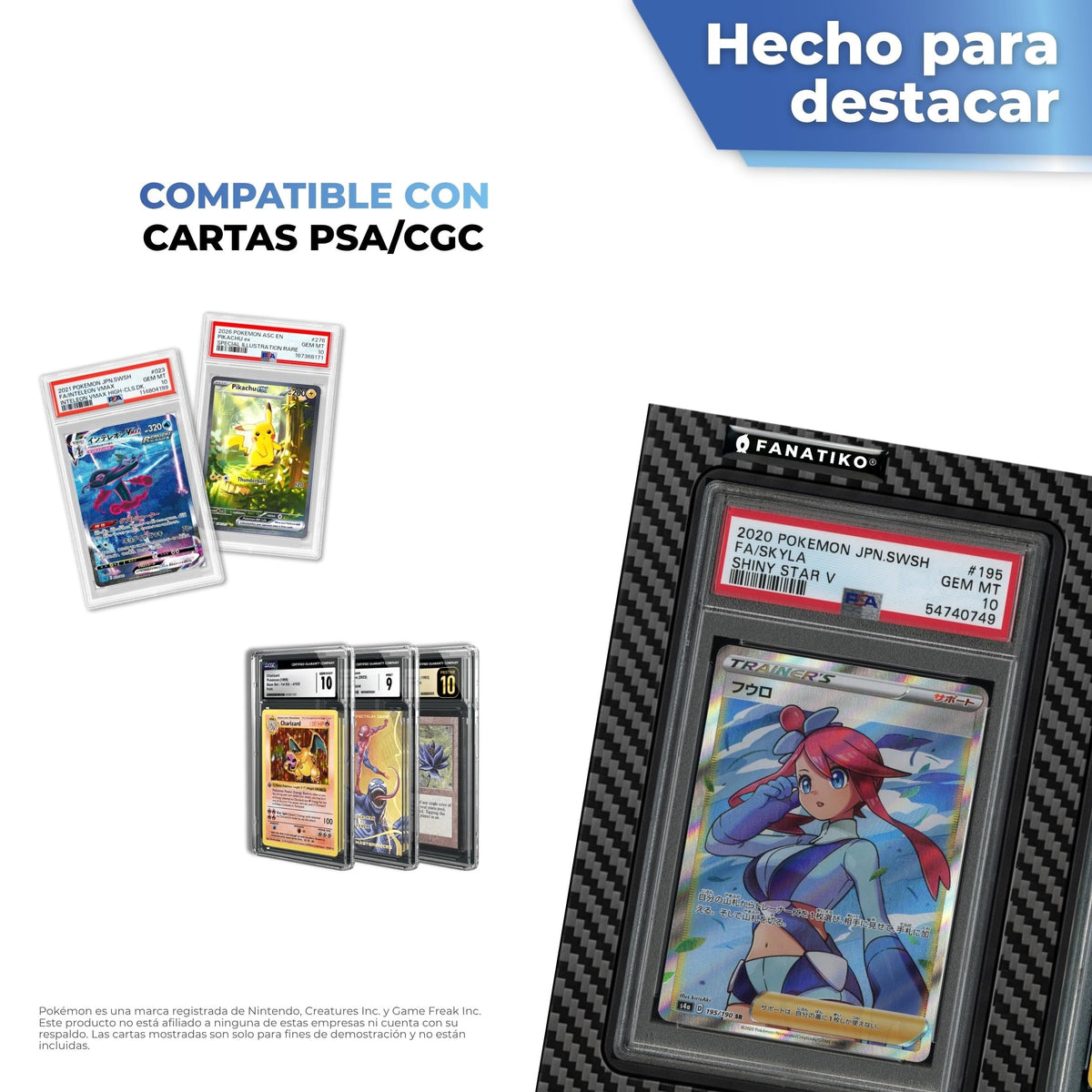 Compatible con slabs de cartas gradeadas PSA y CGC