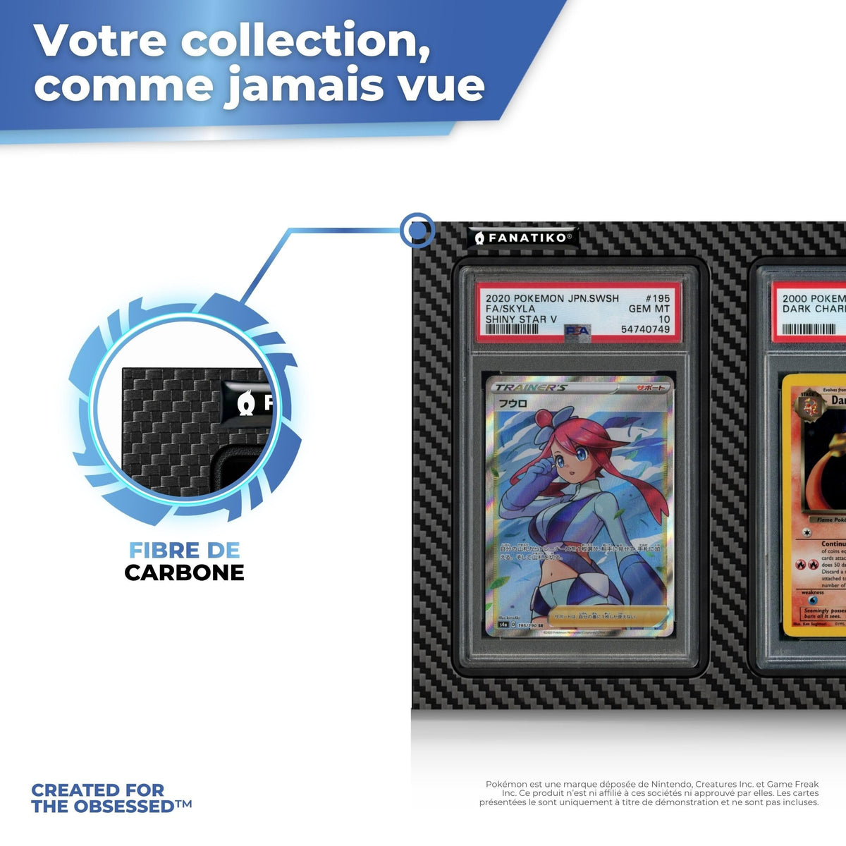 Finition fibre de carbone du présentoir pour cartes gradées