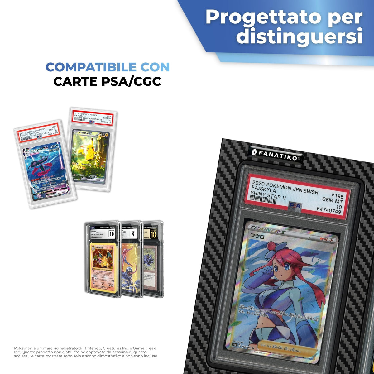 Compatibile con slab di carte gradate PSA e CGC