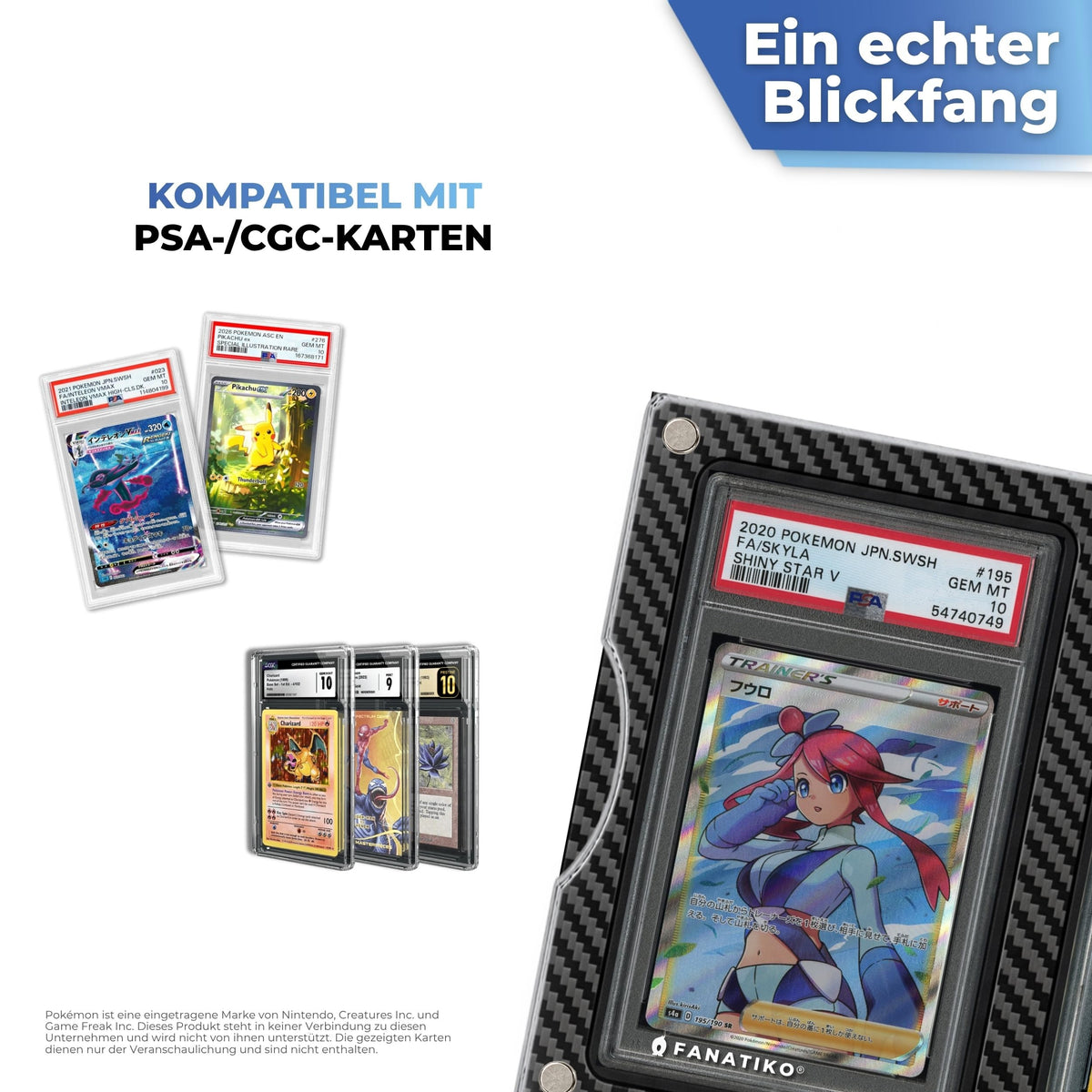 Kompatibel mit PSA und CGC Slabs