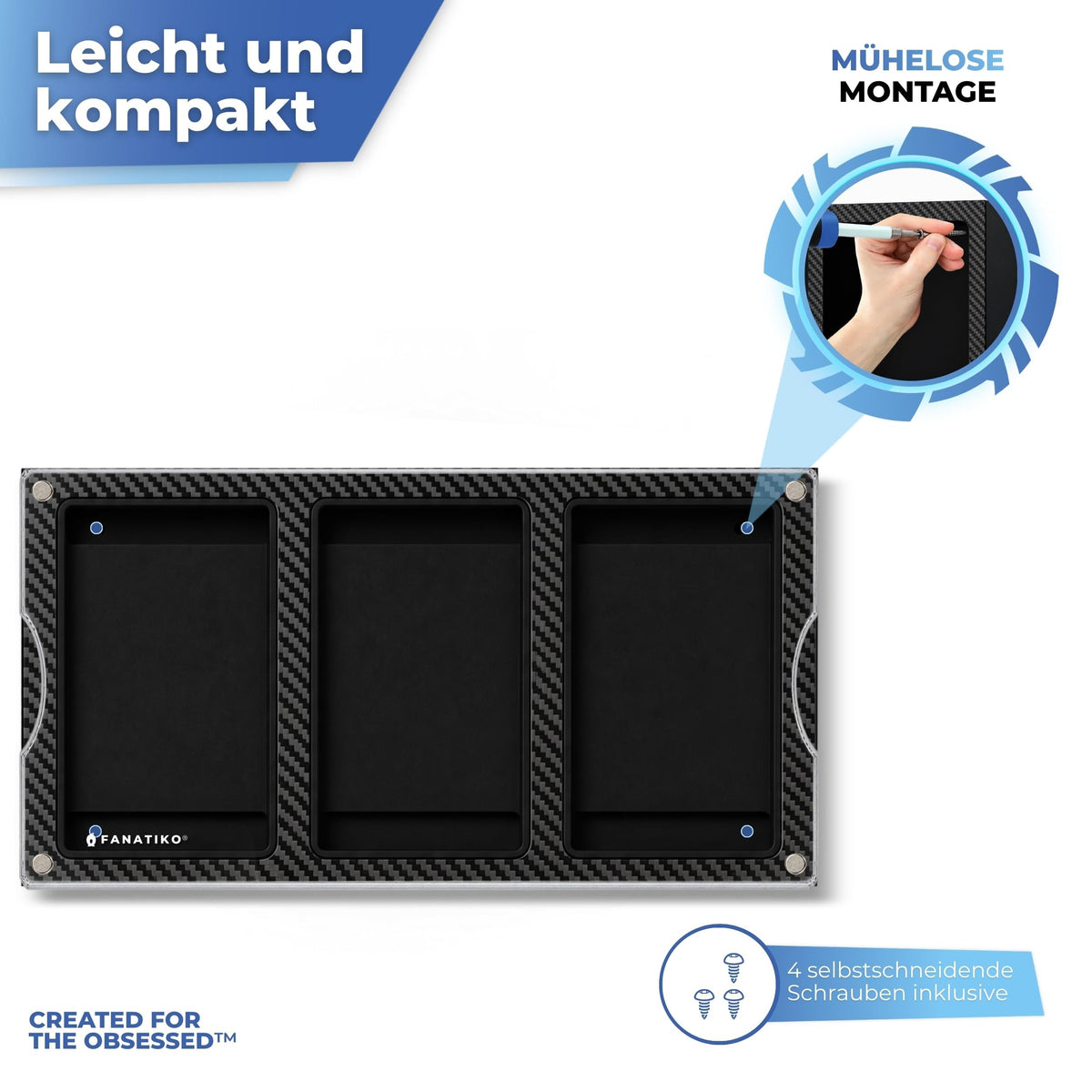 Wandmontage mit mitgelieferten Schrauben
