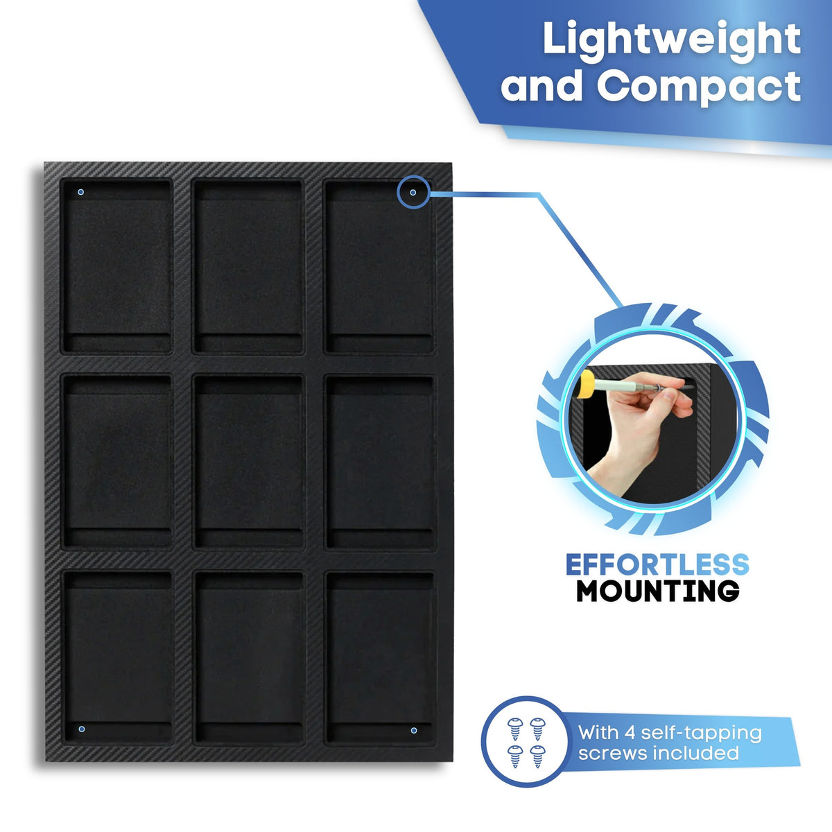 Lightweight and compact: effortless mounting with 4 screws included