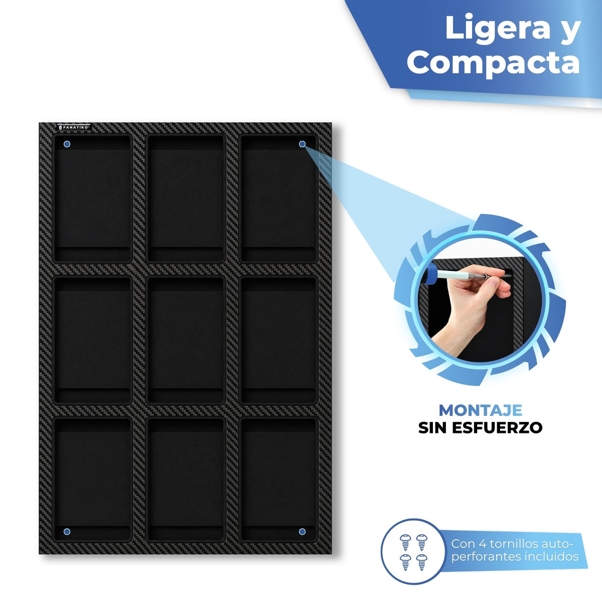 Montaje en pared con tornillos incluidos