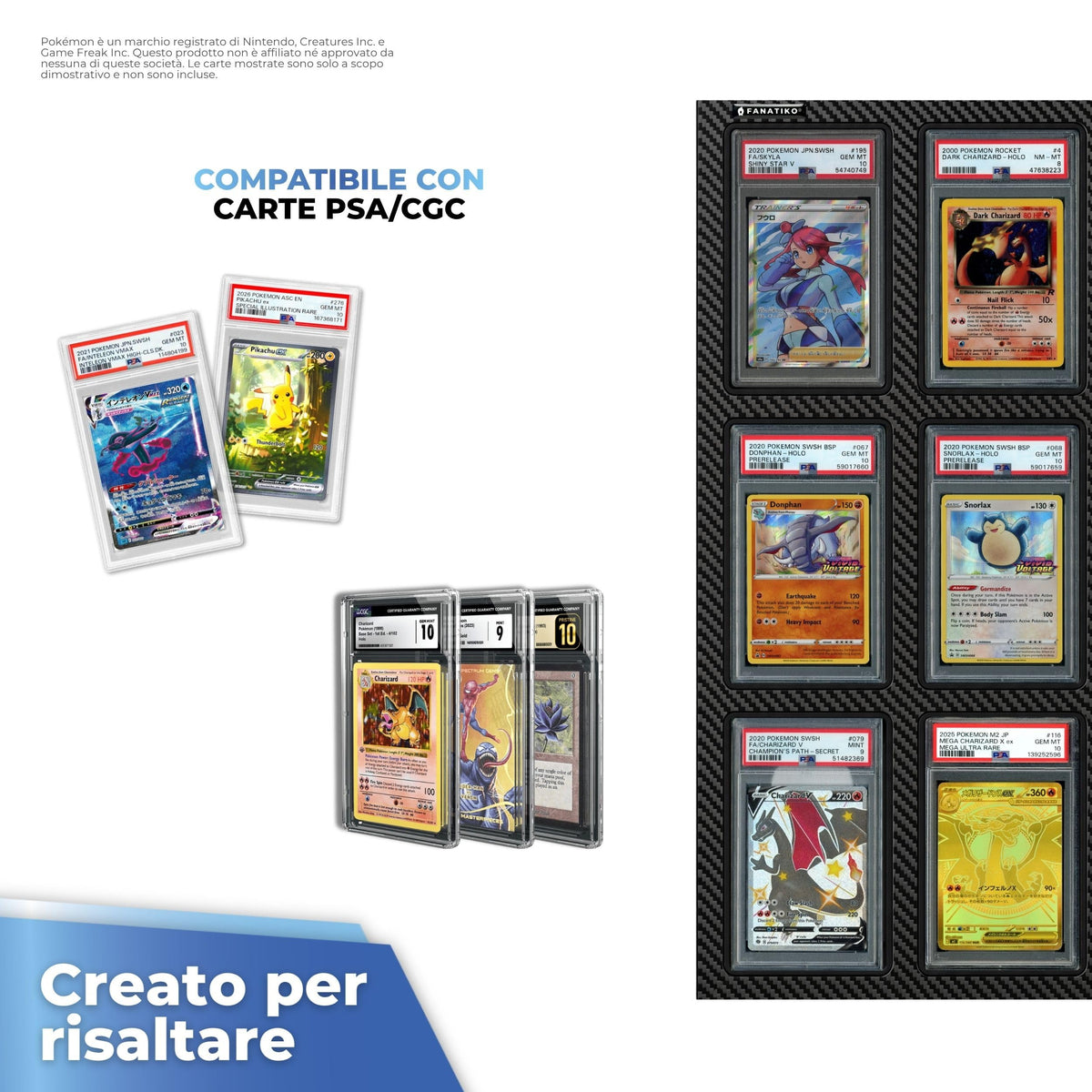 Compatibile con slab di carte gradate PSA e CGC