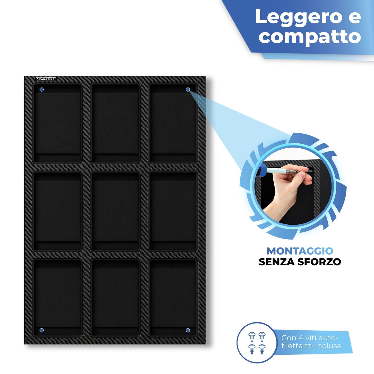 Montaggio a parete con viti incluse