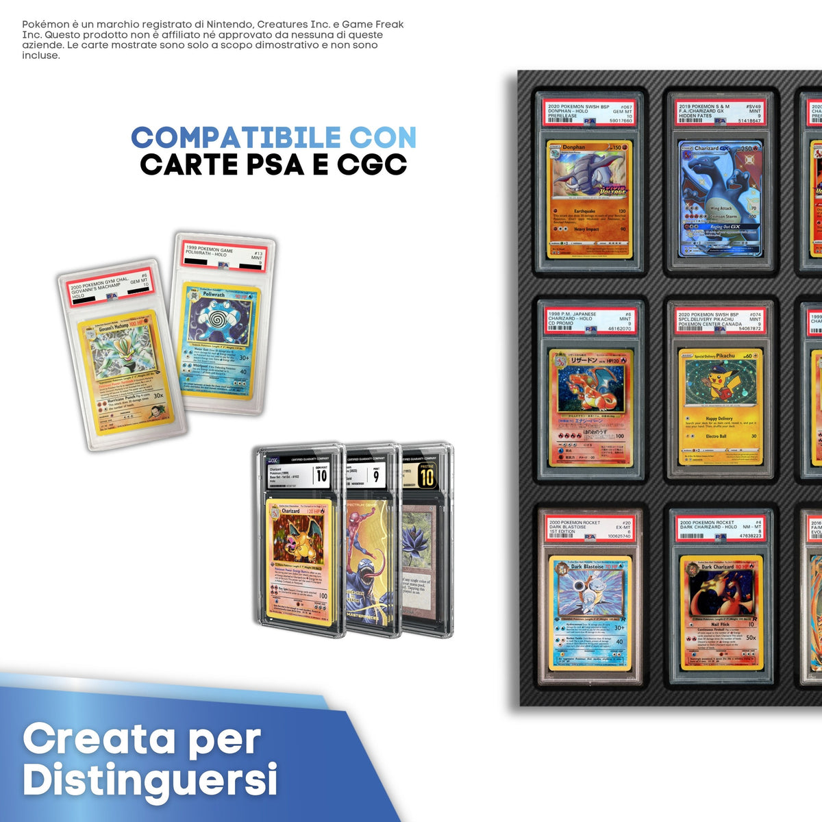 Compatibile con carte gradate PSA e CGC
