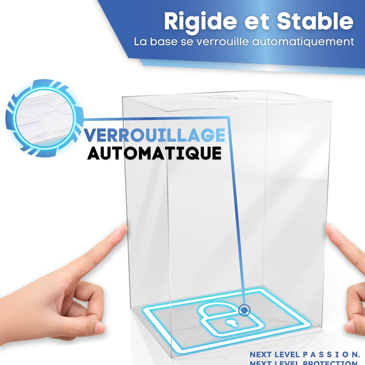 Base à verrouillage automatique : protection Funko Pop rigide et stable