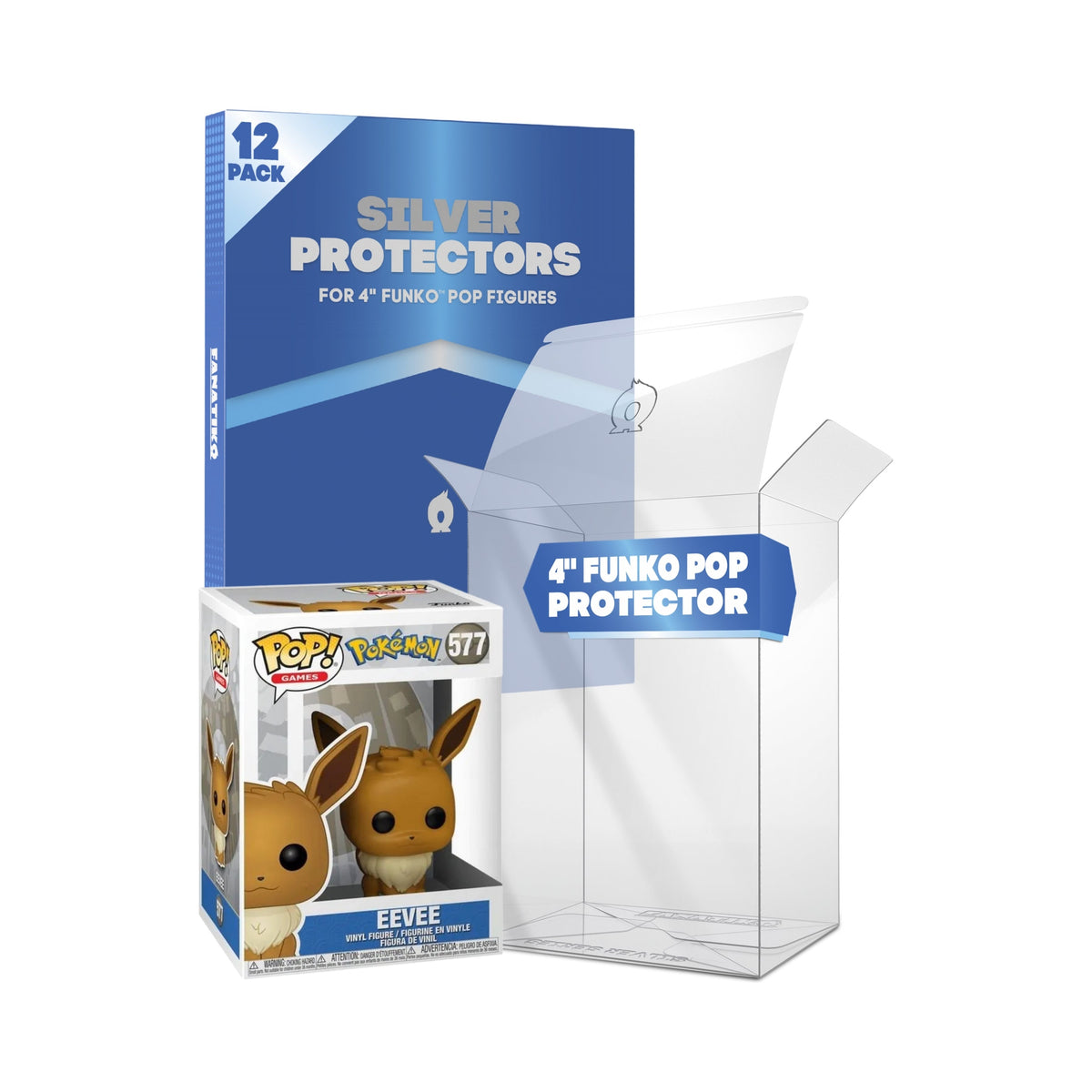 Pack of 12 SILVER SERIES protectors for 4-inch Funko Pop boxes