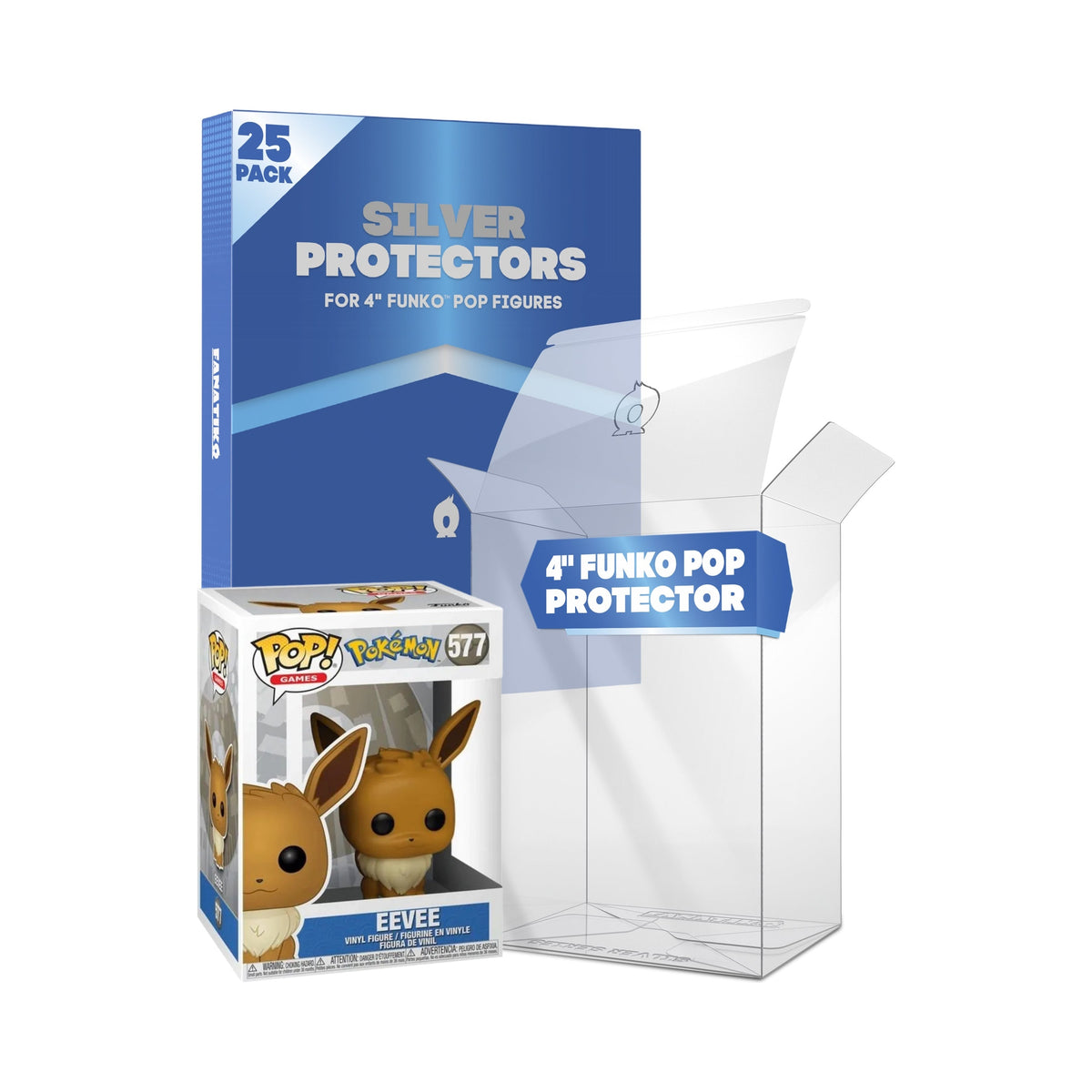 Pack of 25 SILVER SERIES protectors for 4-inch Funko Pop boxes