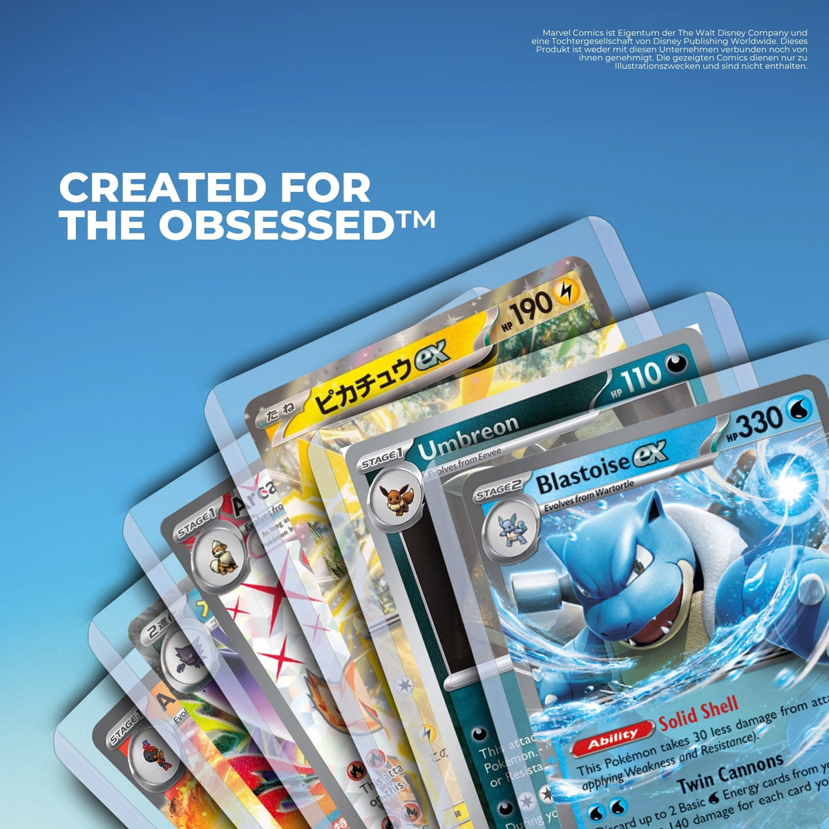 Pokémon cards protected in Fanatiko toploaders