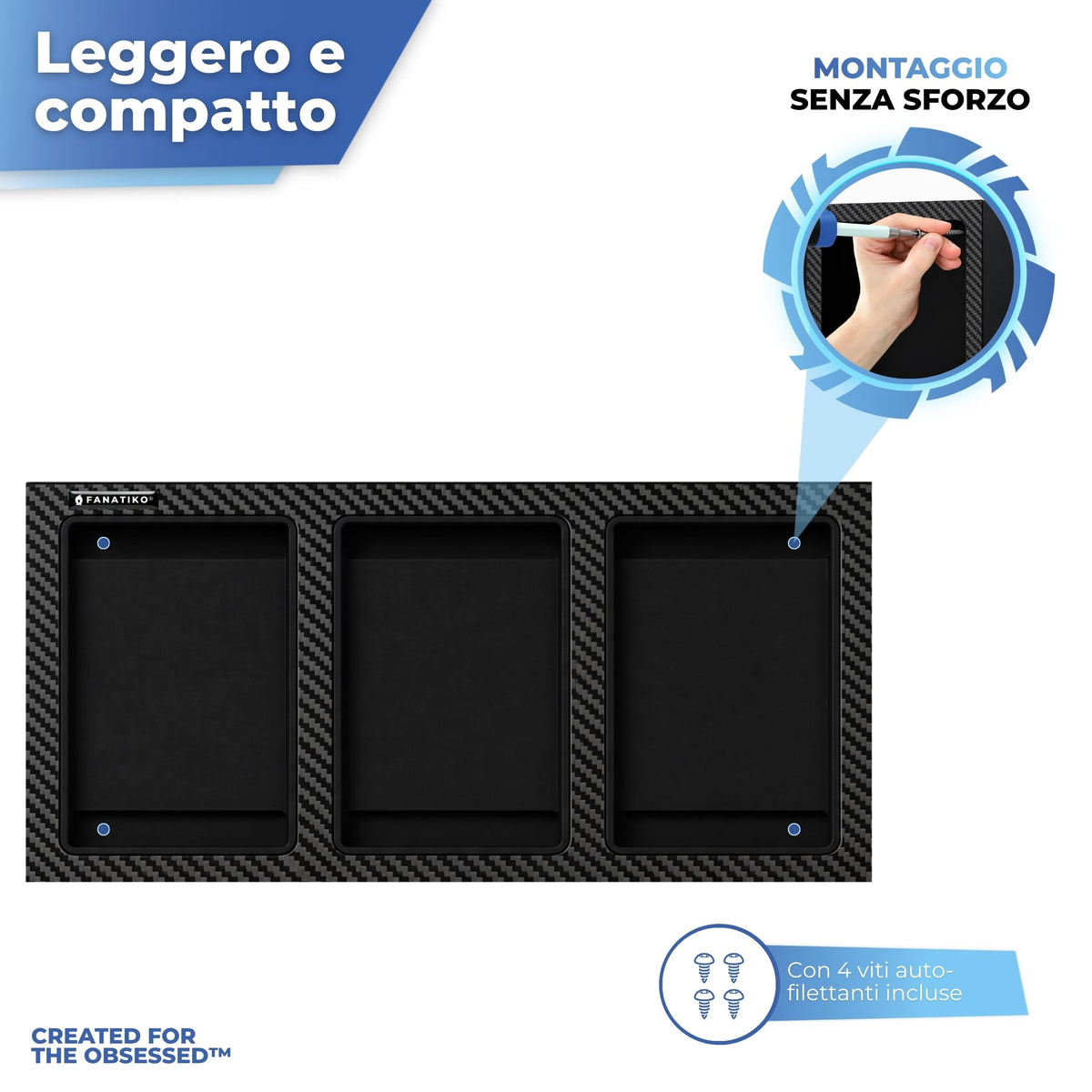 Montaggio a parete con viti incluse