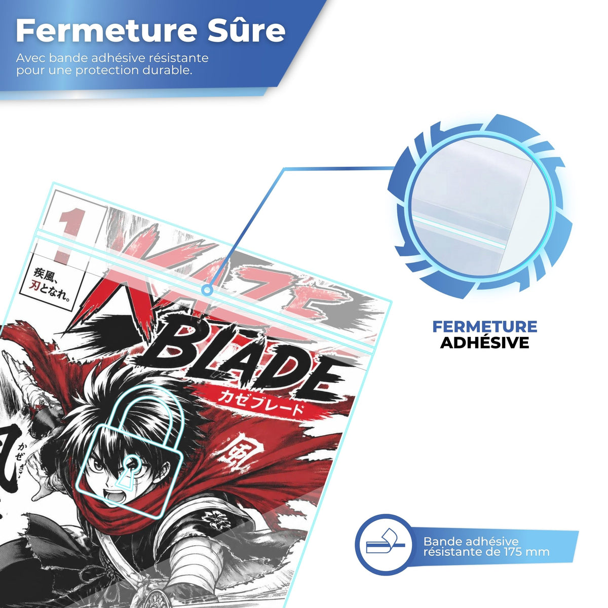 Fermeture adhésive solide pour une protection durable