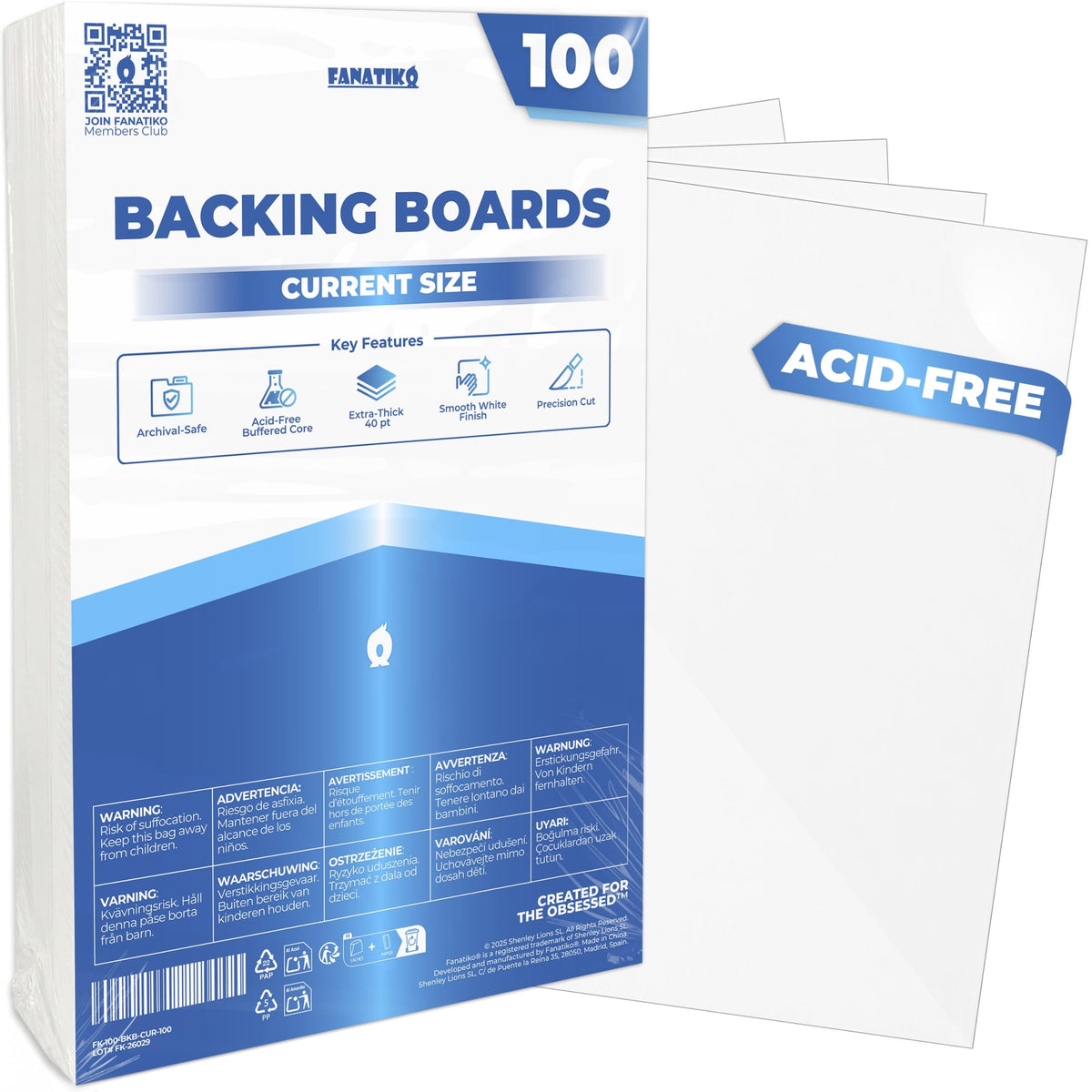 Acid-free 40 pt backing boards in current comic size