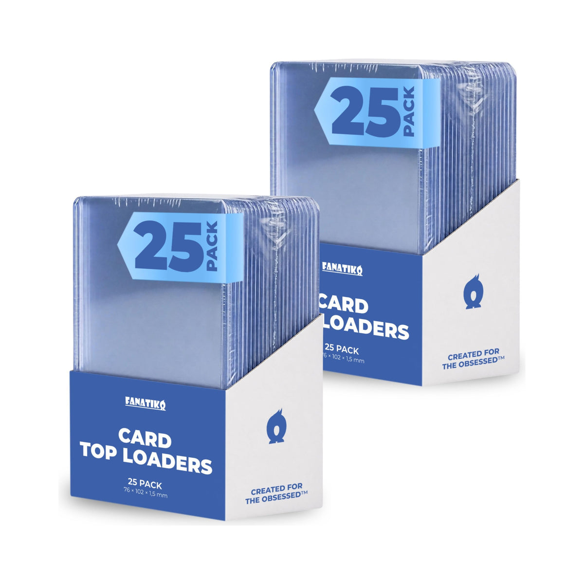 50 toploader Pokémon en dos packs de 25