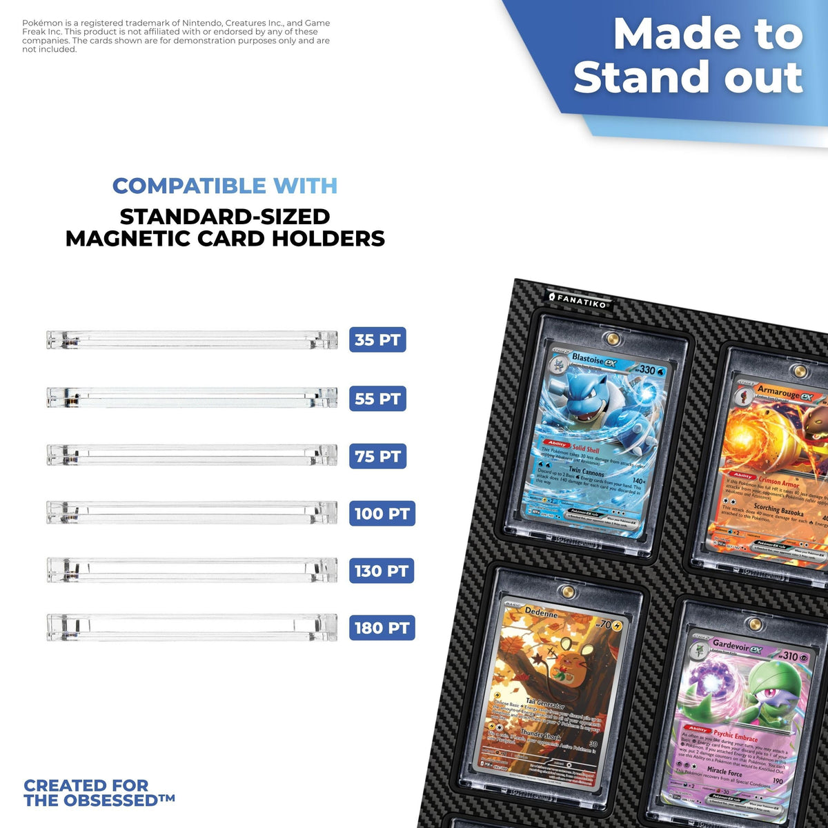Fits standard magnetic card holders from 35pt to 180pt
