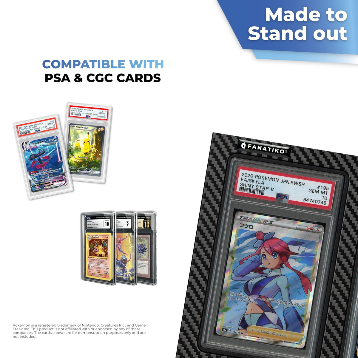 Compatible with PSA and CGC graded card slabs