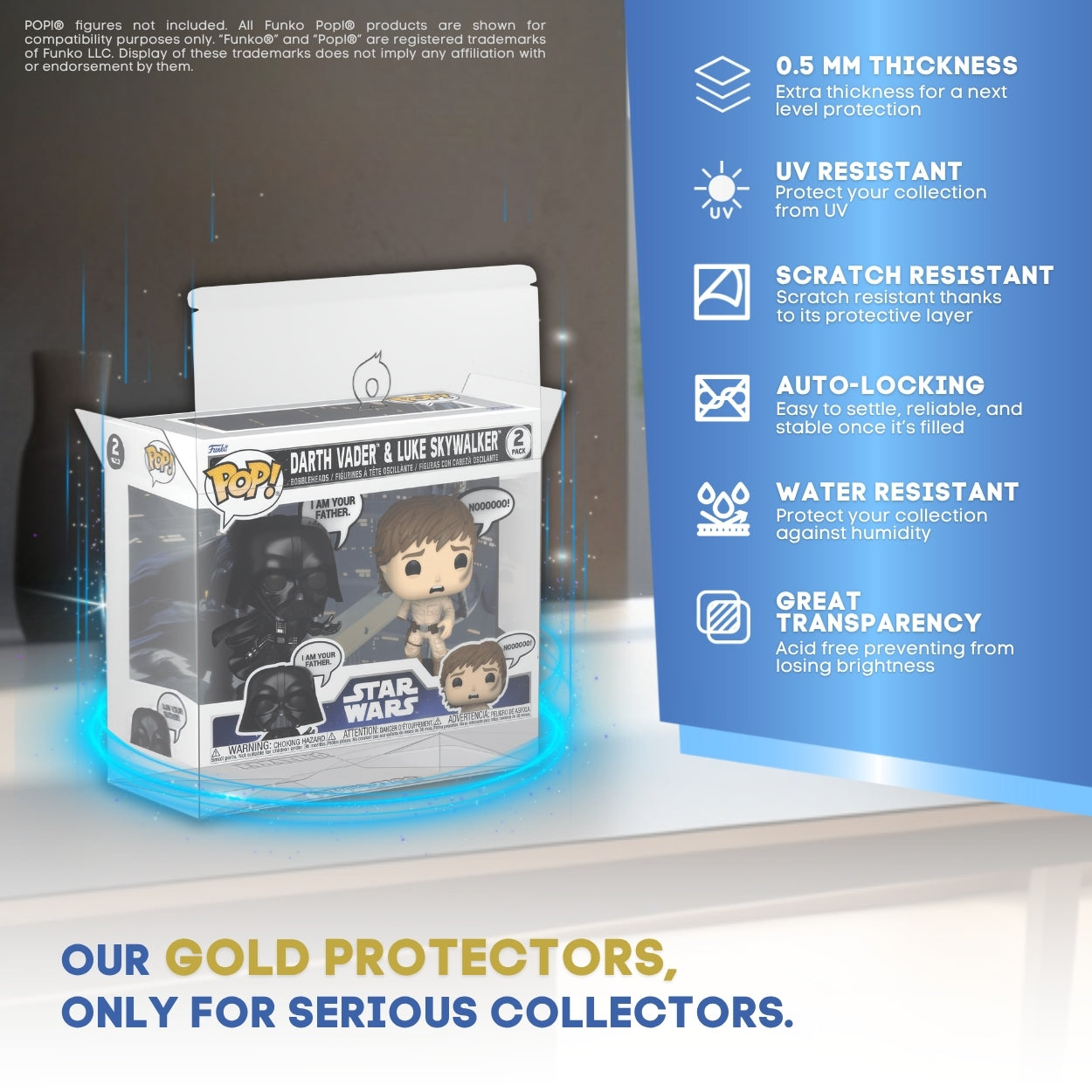 GOLD SERIES™ 2er-Pack Funko Pop!® Schutzboxen