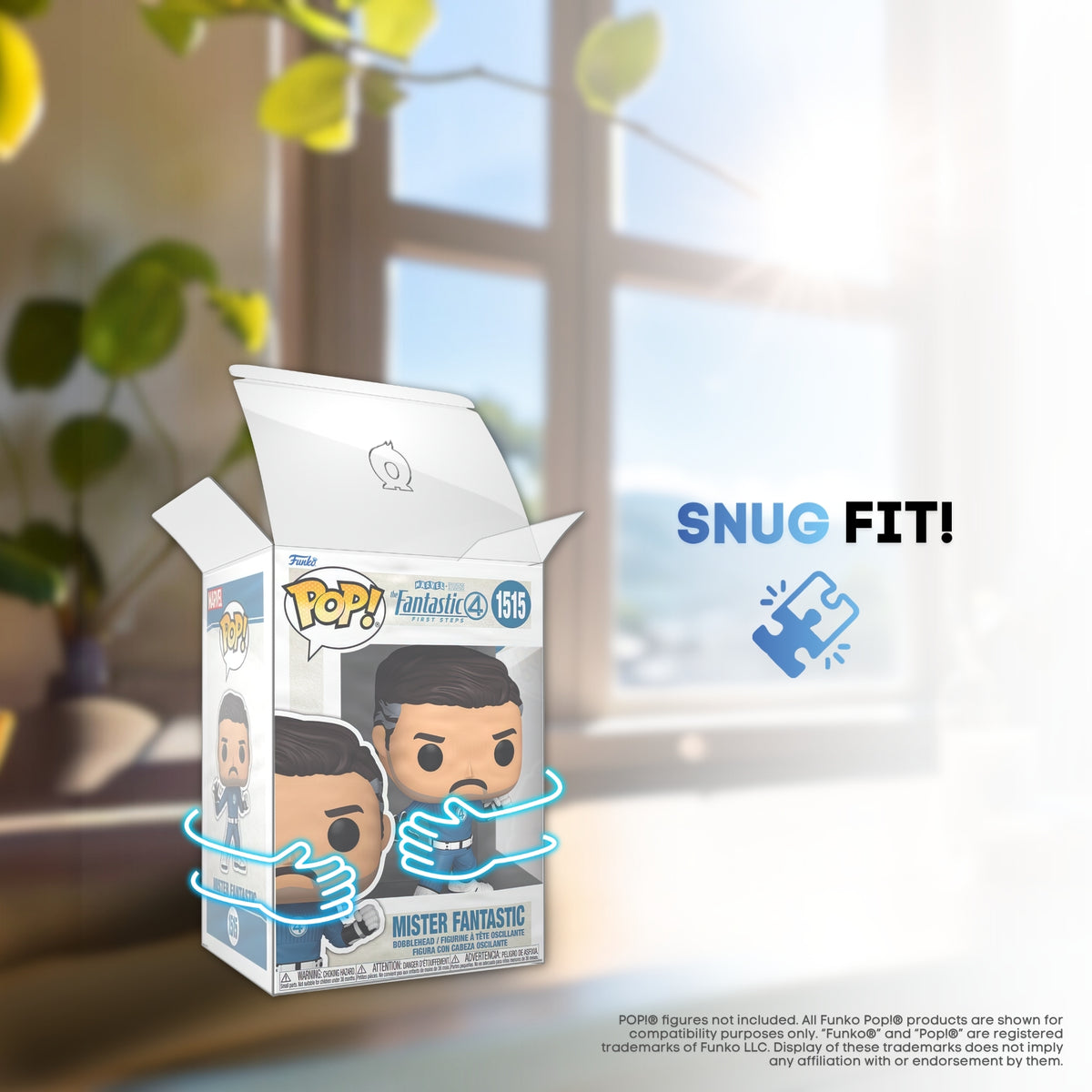 A 4-inch Funko Pop box sliding into the protector with a snug fit