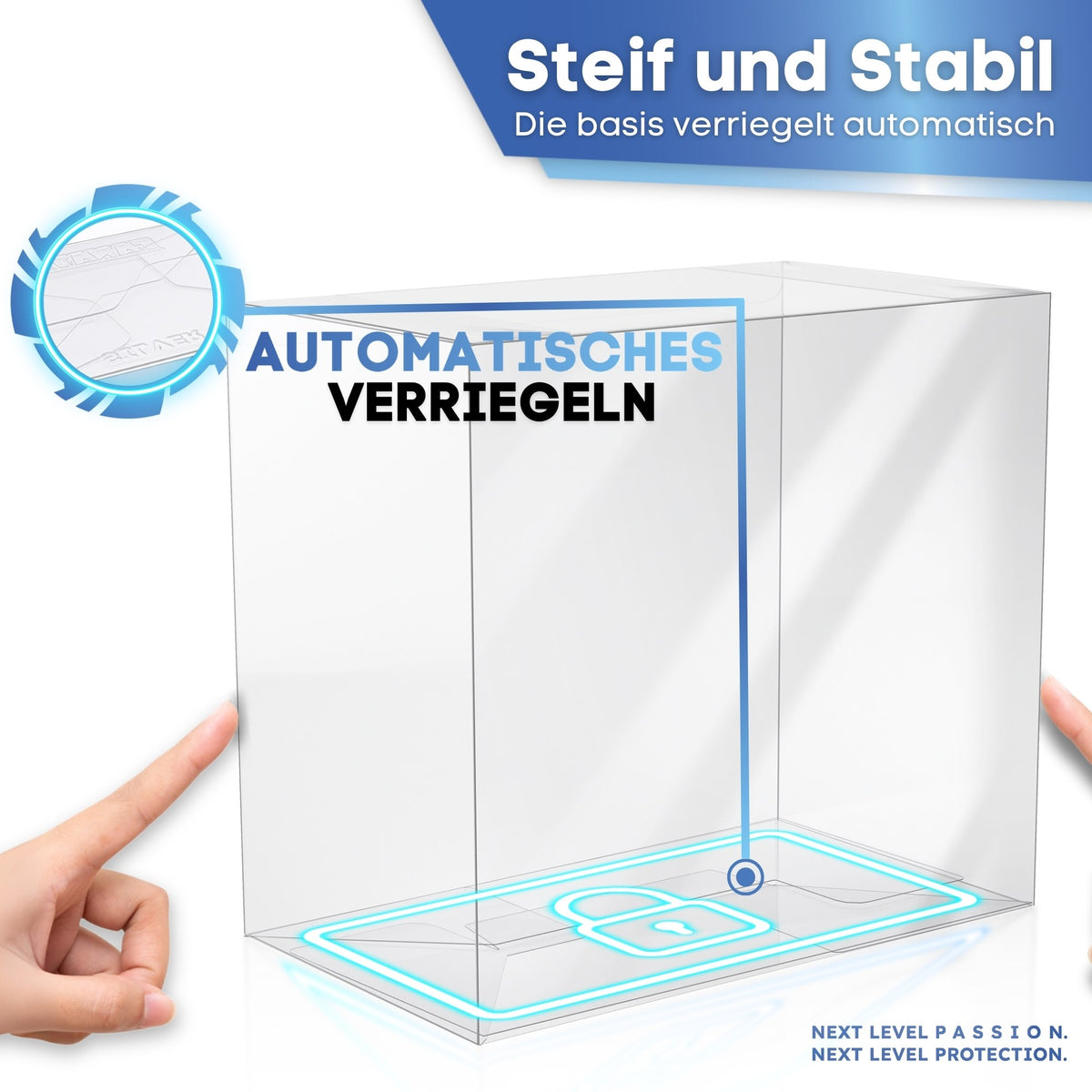 Automatisch verriegelnder Boden: stabile Schutzhülle