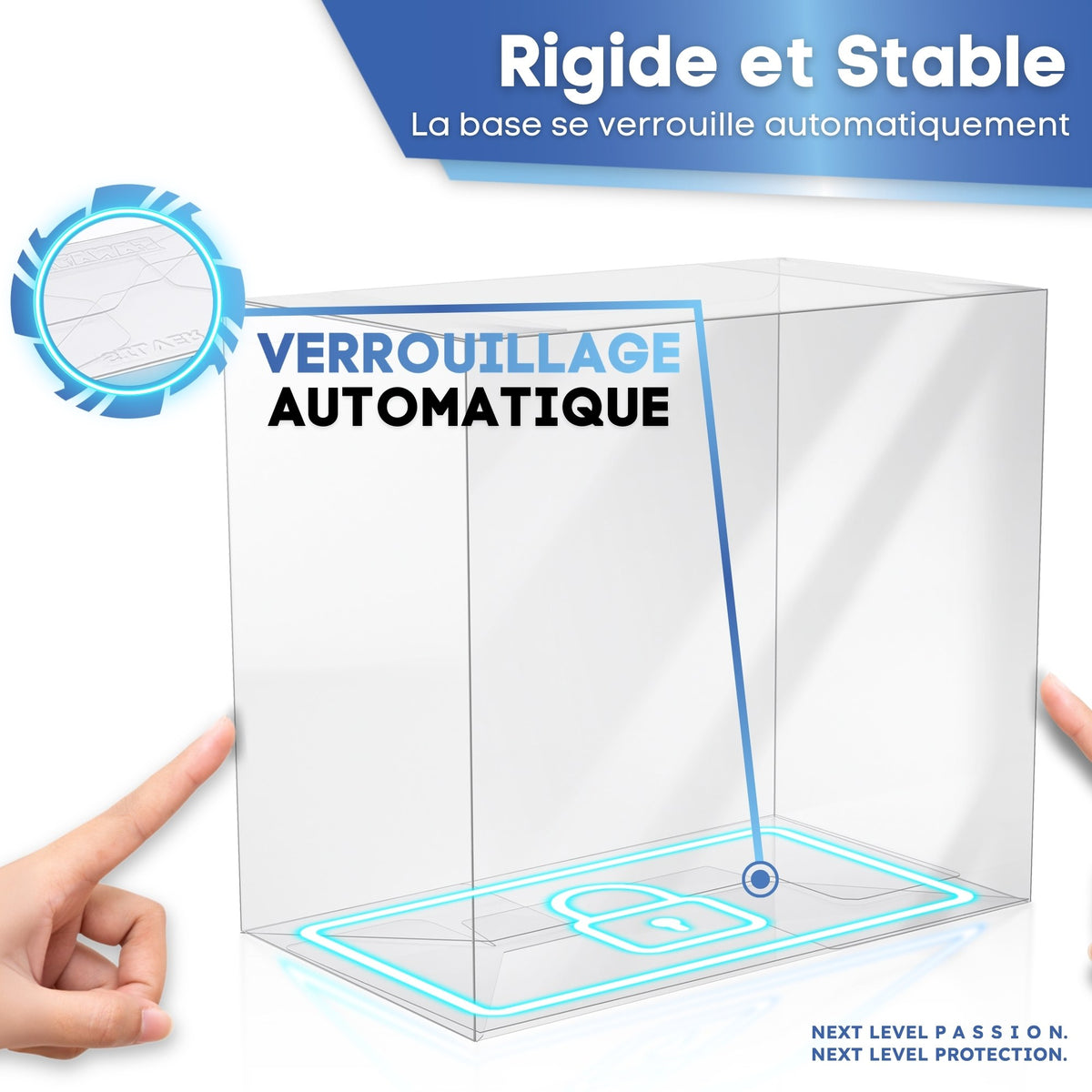 Base à verrouillage automatique : protection rigide et stable