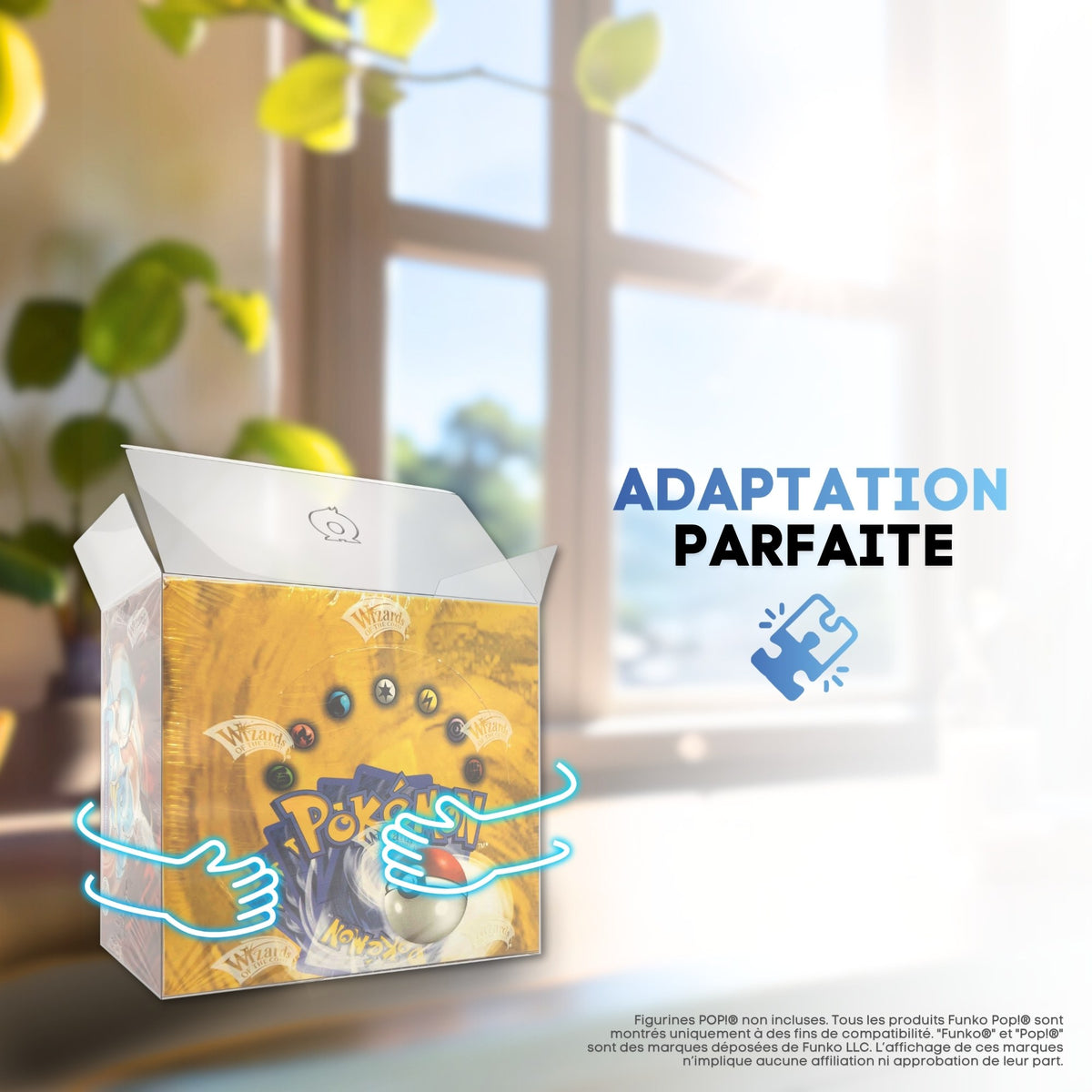 Booster Box Pokémon parfaitement ajustée dans la protection