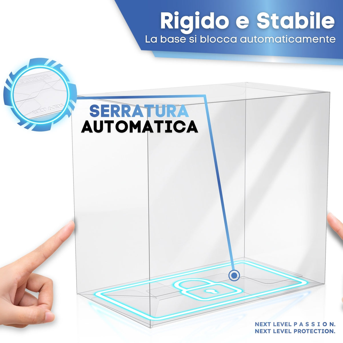 Base con blocco automatico: protezione rigida e stabile