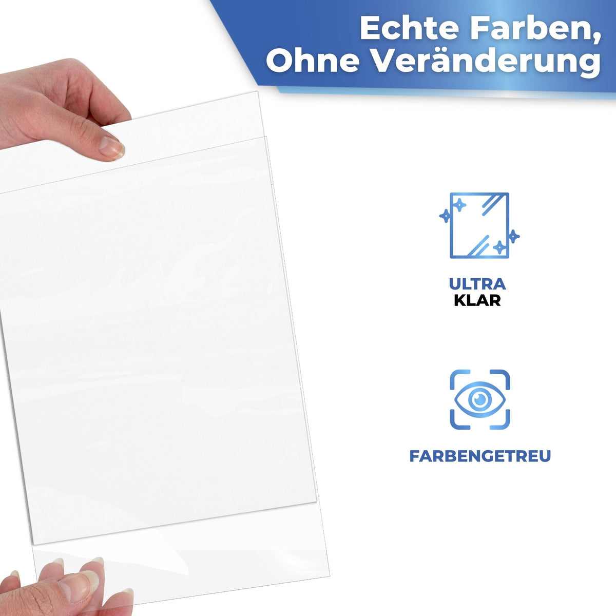 Weiße Rückkarte: echte Farben, ohne Veränderung