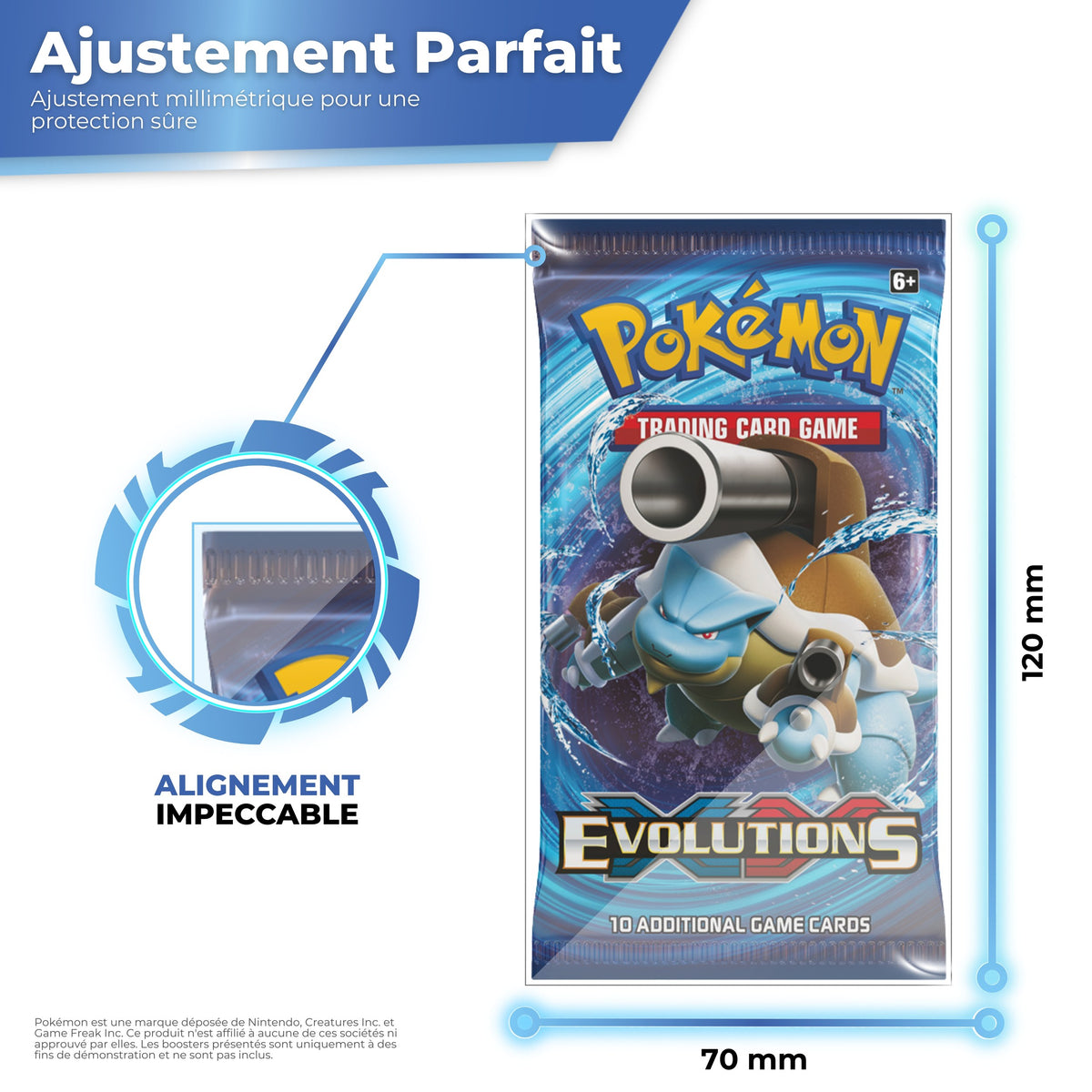 Pochettes pour boosters de 70 x 120 mm, ajustement parfait